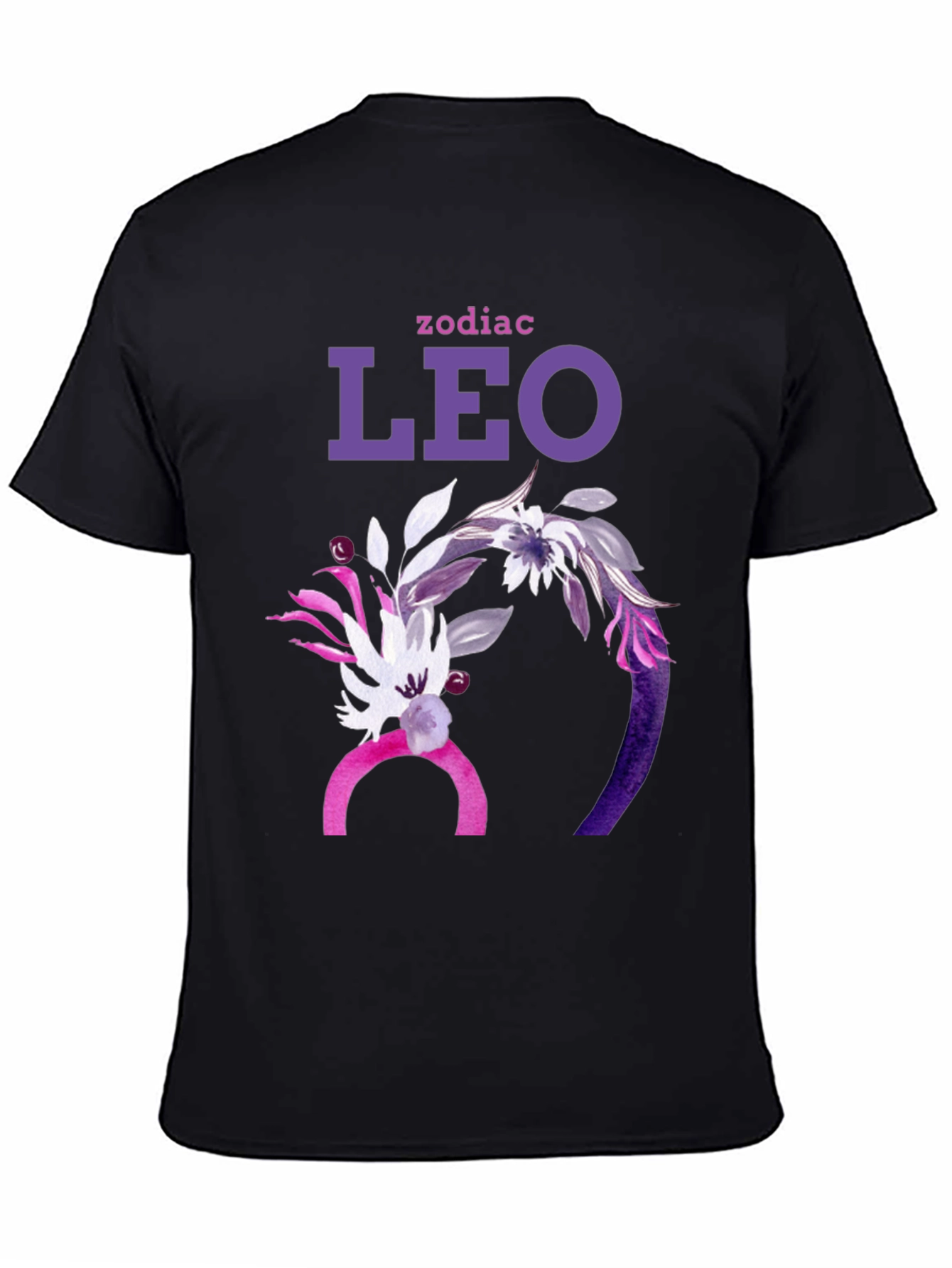 Leo Zodiac Floral Graphic T-Shirt