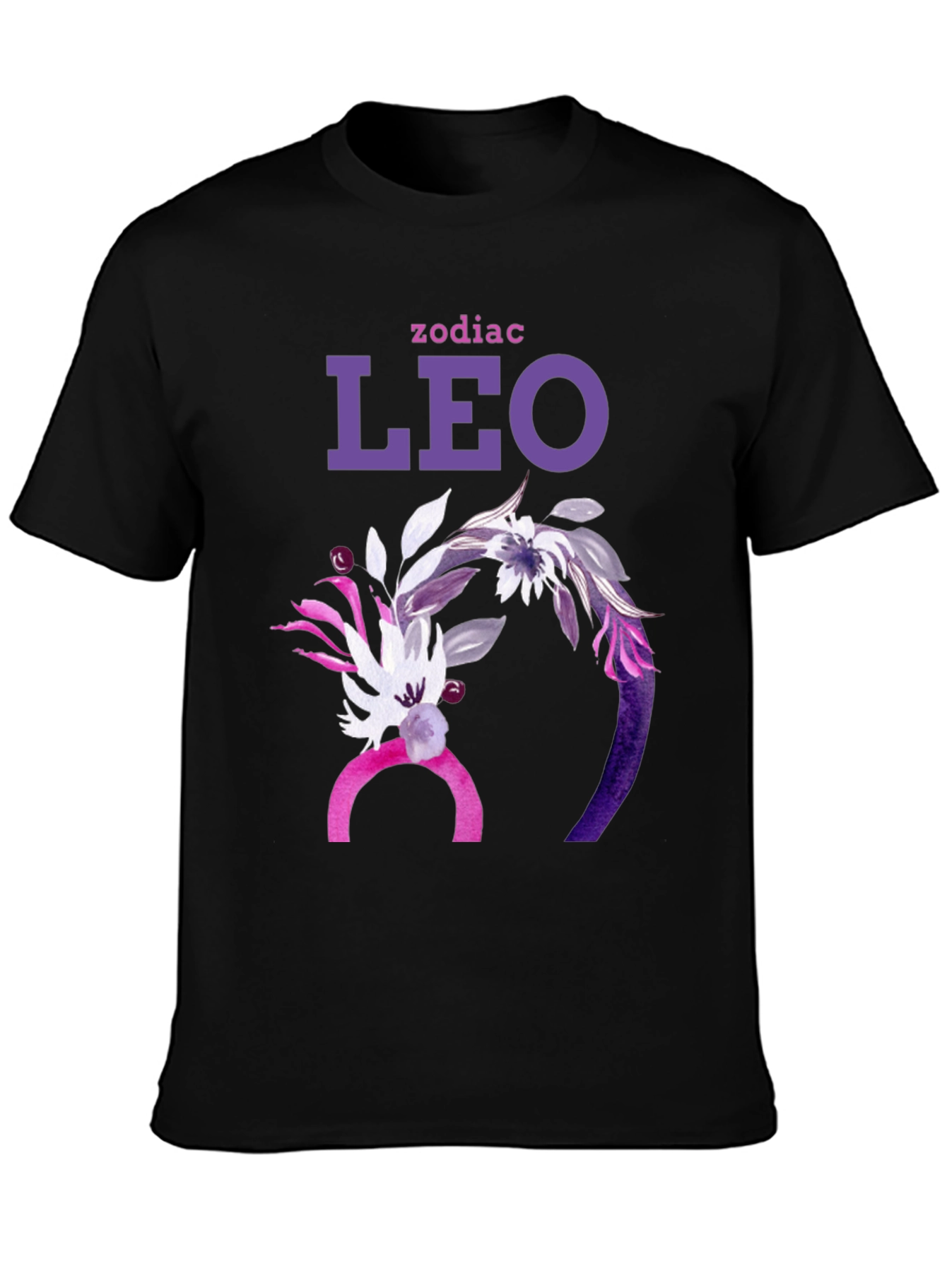 Leo Zodiac Floral Graphic T-Shirt