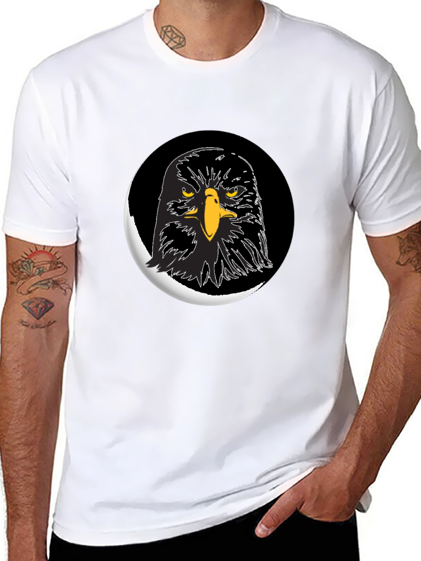 Eagle Graphic Print Black T-Shirt for Men