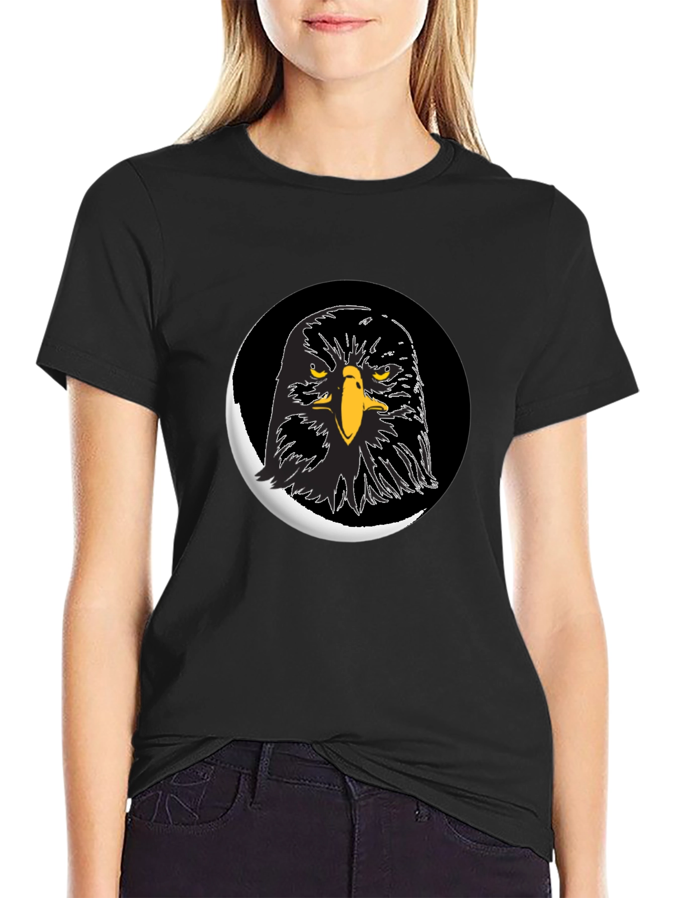 Eagle Graphic Print Black T-Shirt for Men