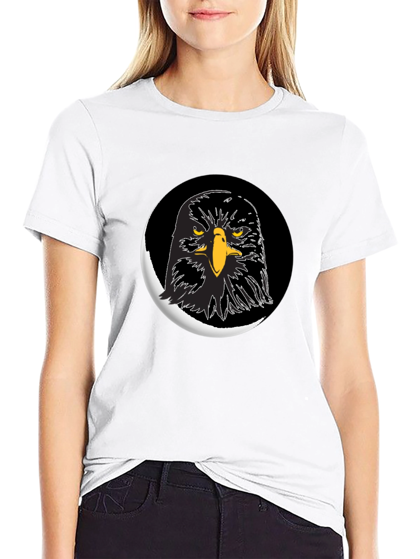 Eagle Graphic Print Black T-Shirt for Men