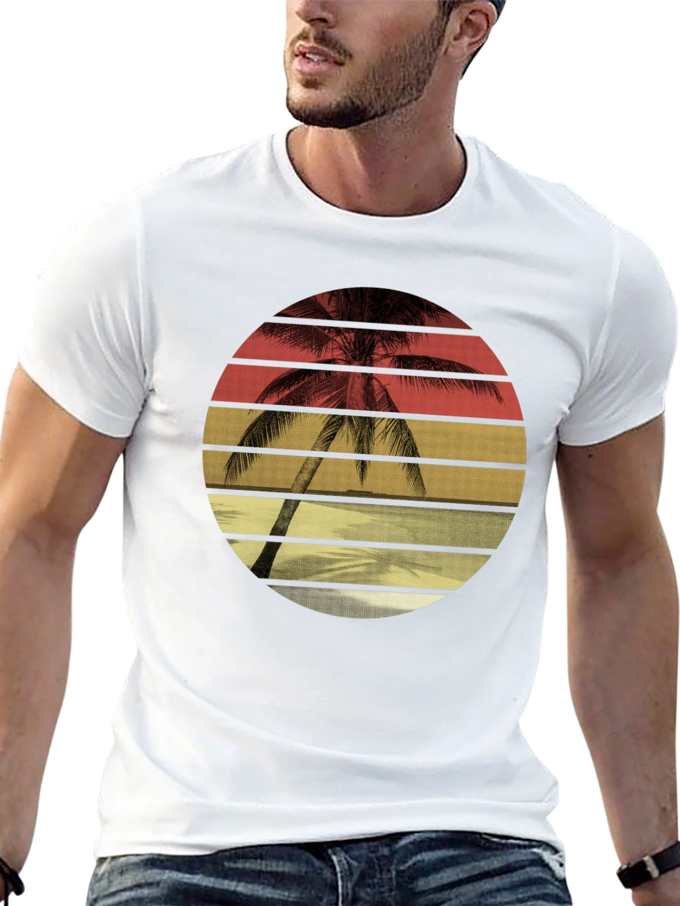 Retro Palm Tree Sunset T-Shirt