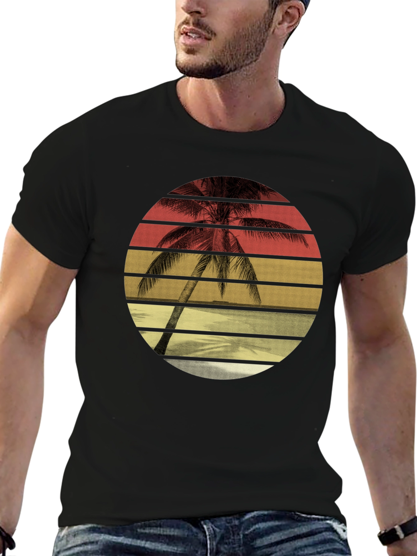 Retro Palm Tree Sunset T-Shirt