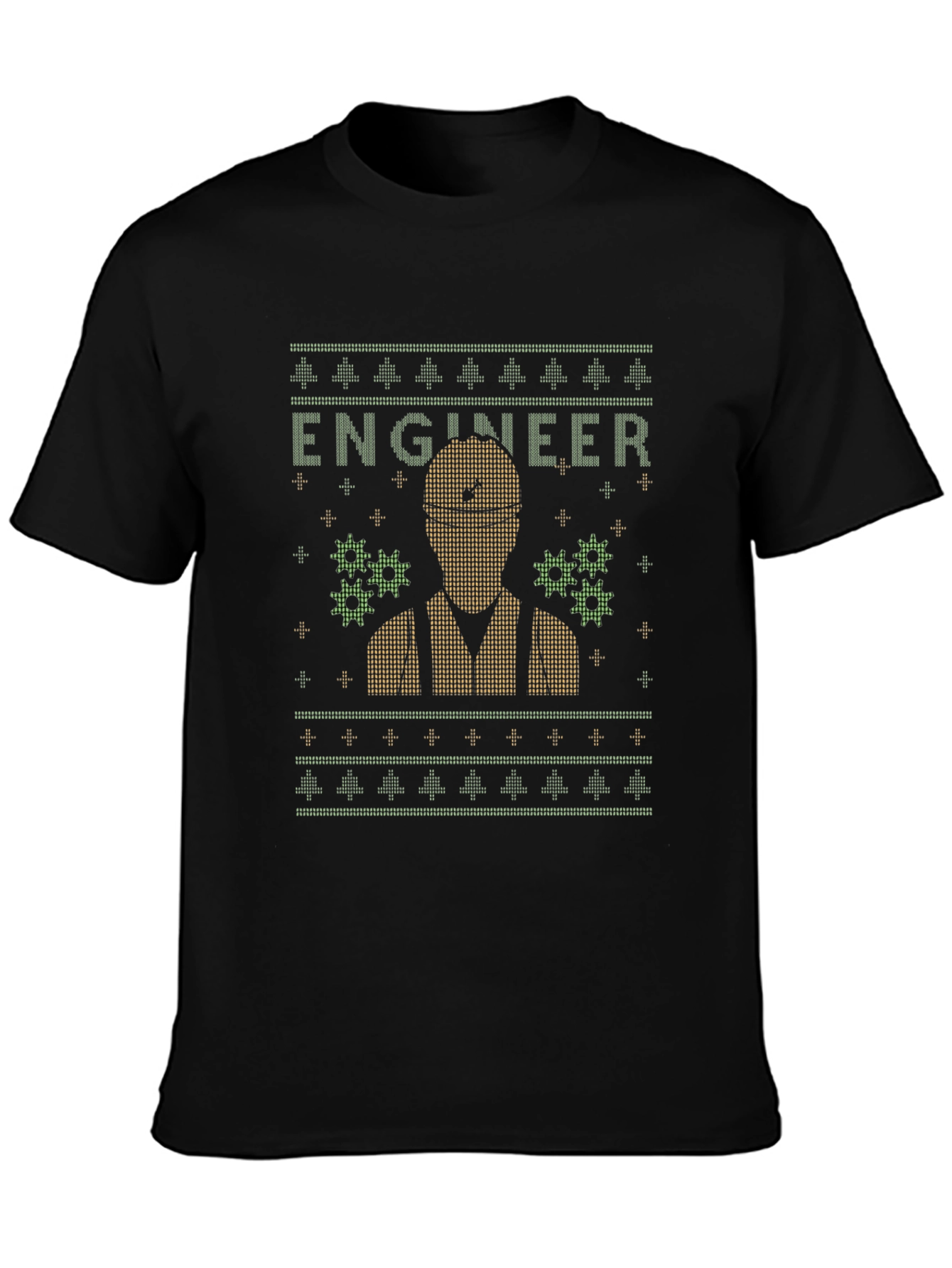 Engineer Ugly Christmas Sweater Style T-Shirt