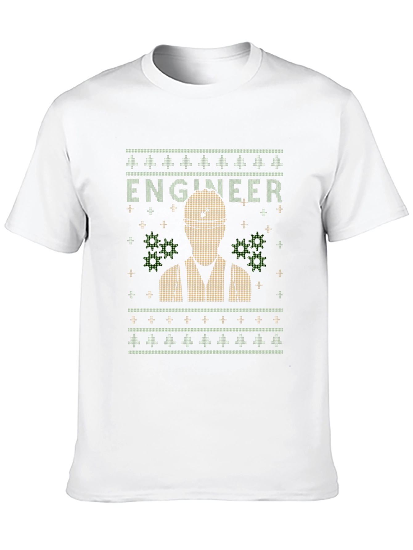 Engineer Ugly Christmas Sweater Style T-Shirt