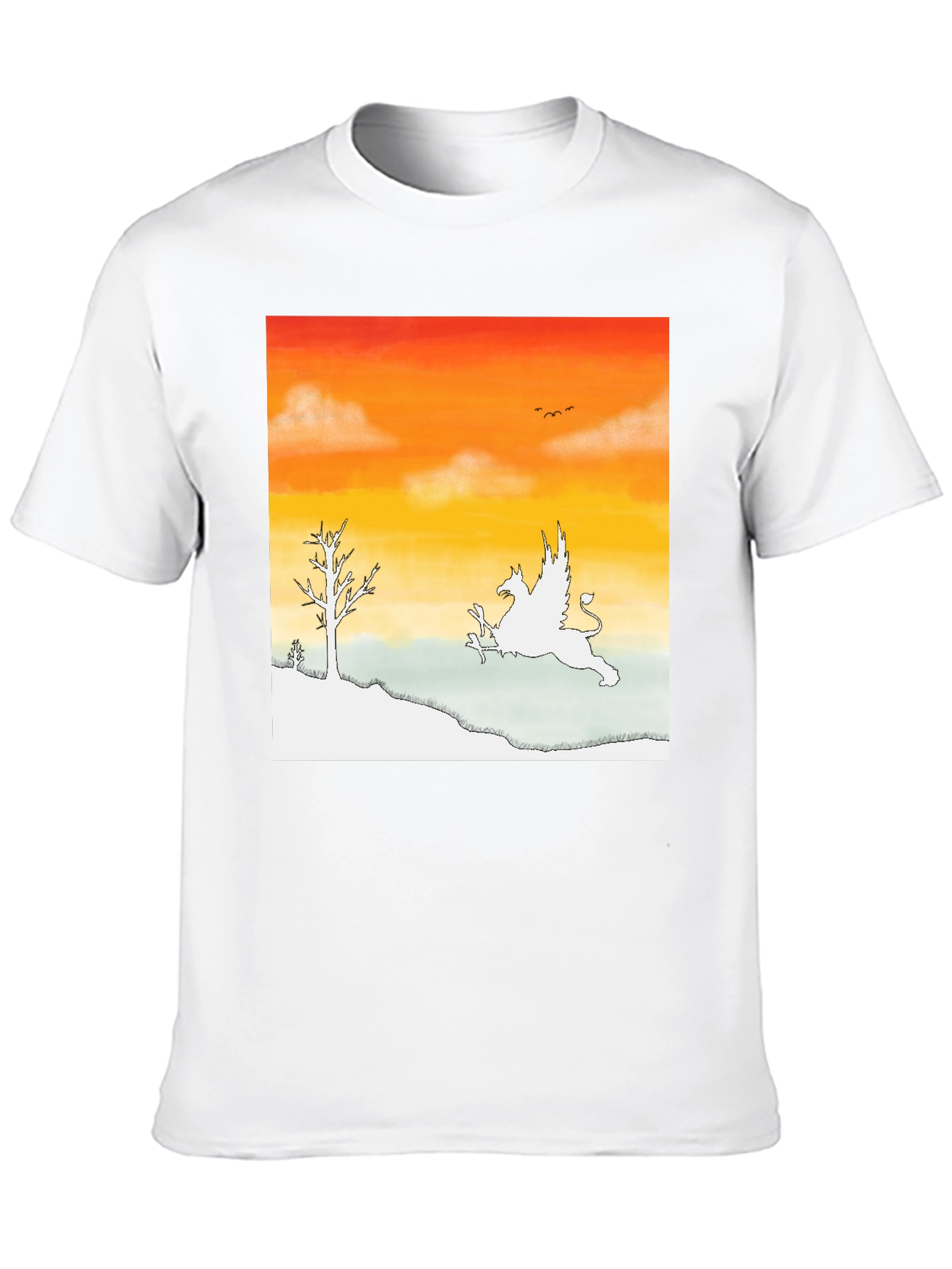 Griffin Sunset Graphic Tee - Fantasy Inspired Art