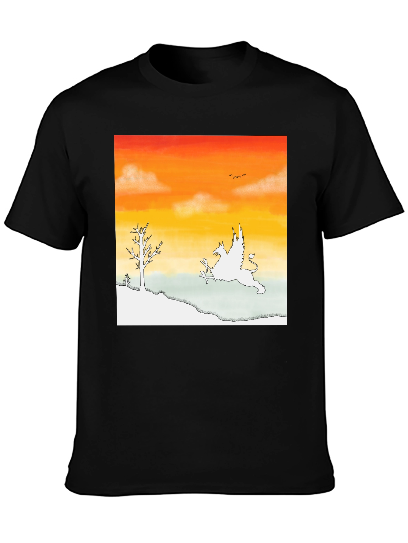 Griffin Sunset Graphic Tee - Fantasy Inspired Art