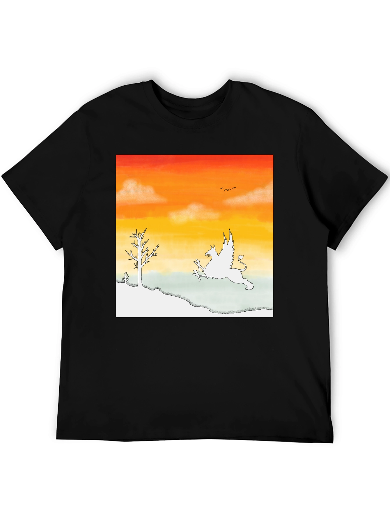 Griffin Sunset Graphic Tee - Fantasy Inspired Art