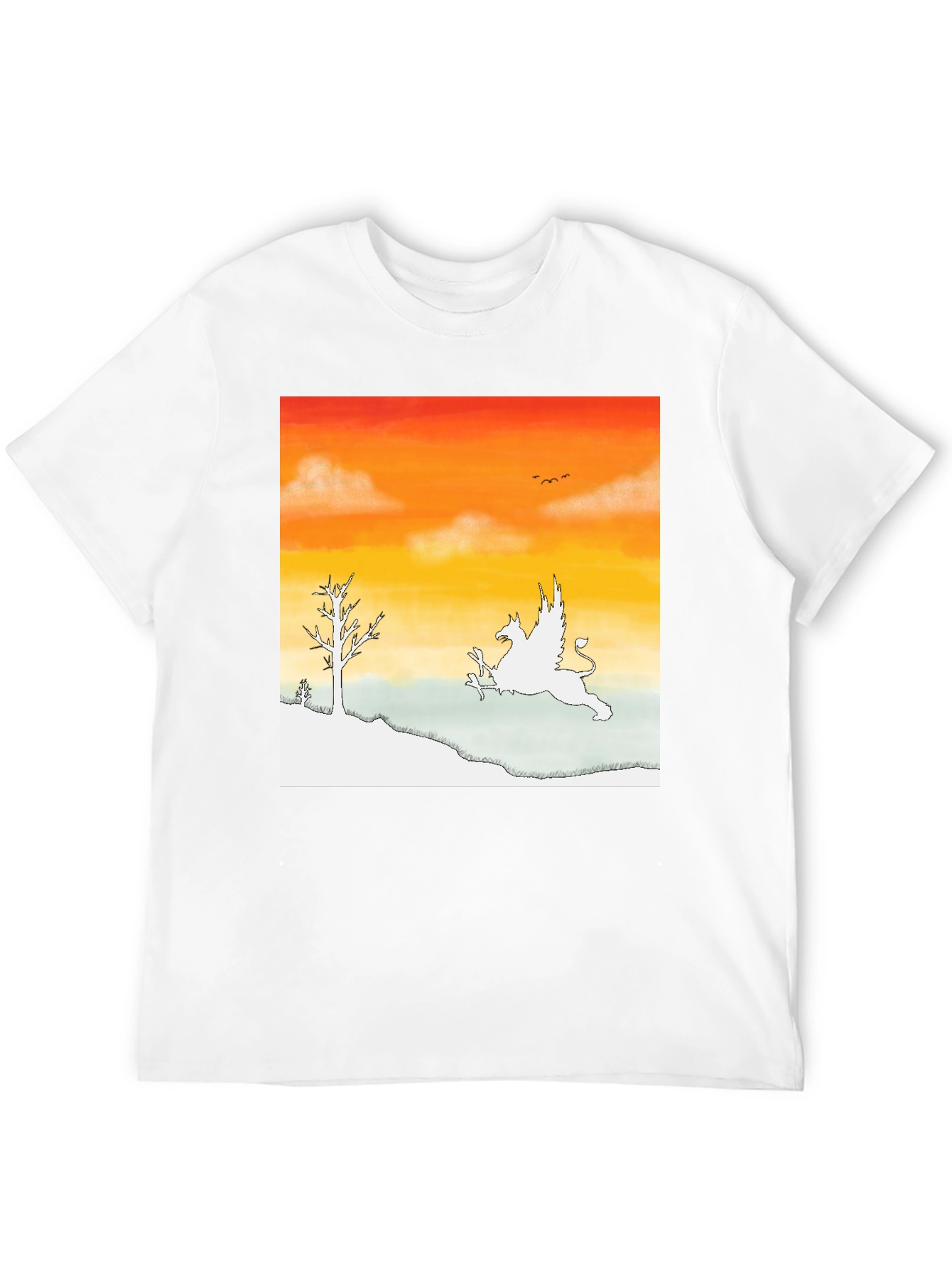 Griffin Sunset Graphic Tee - Fantasy Inspired Art