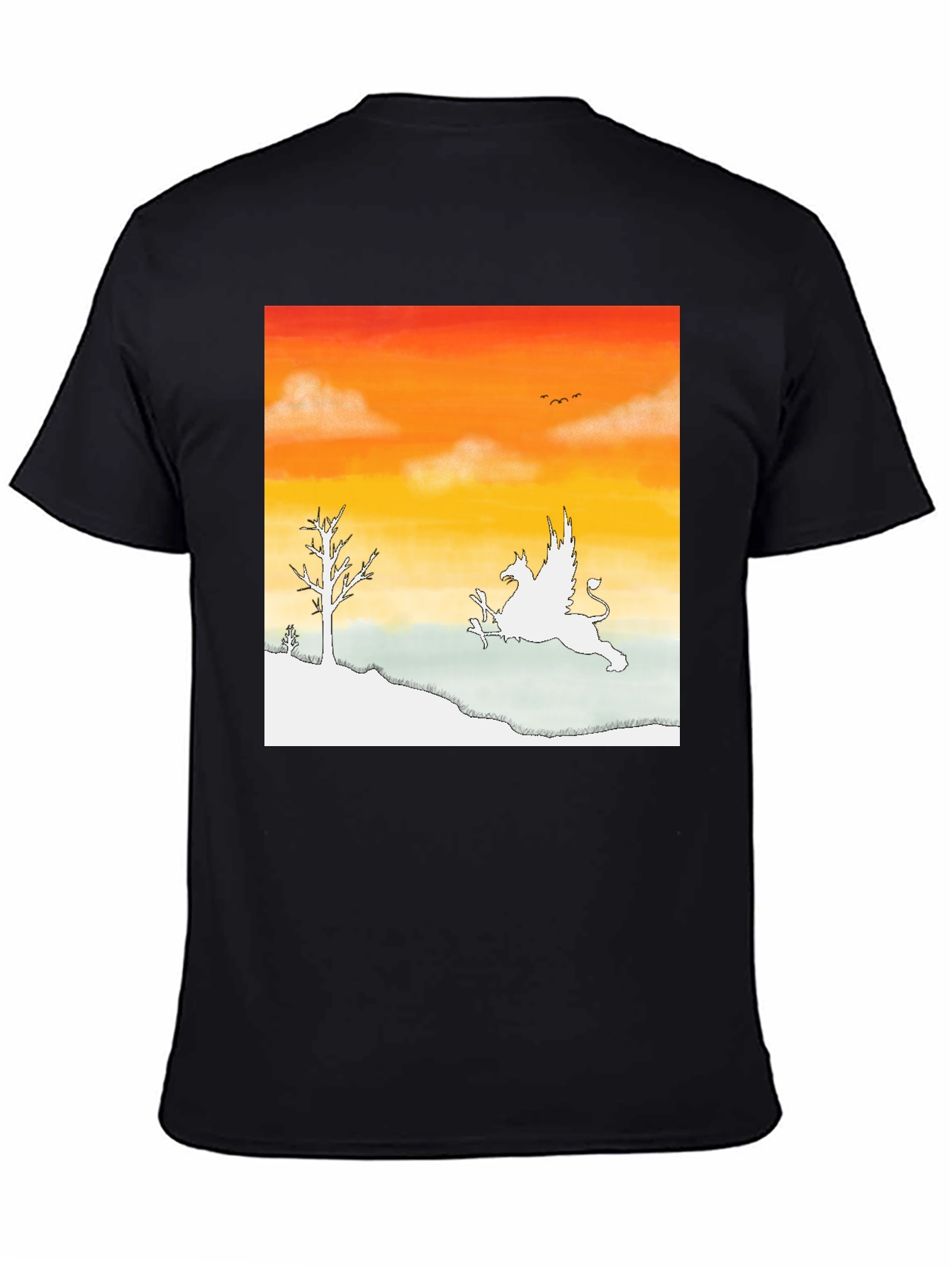 Griffin Sunset Graphic Tee - Fantasy Inspired Art