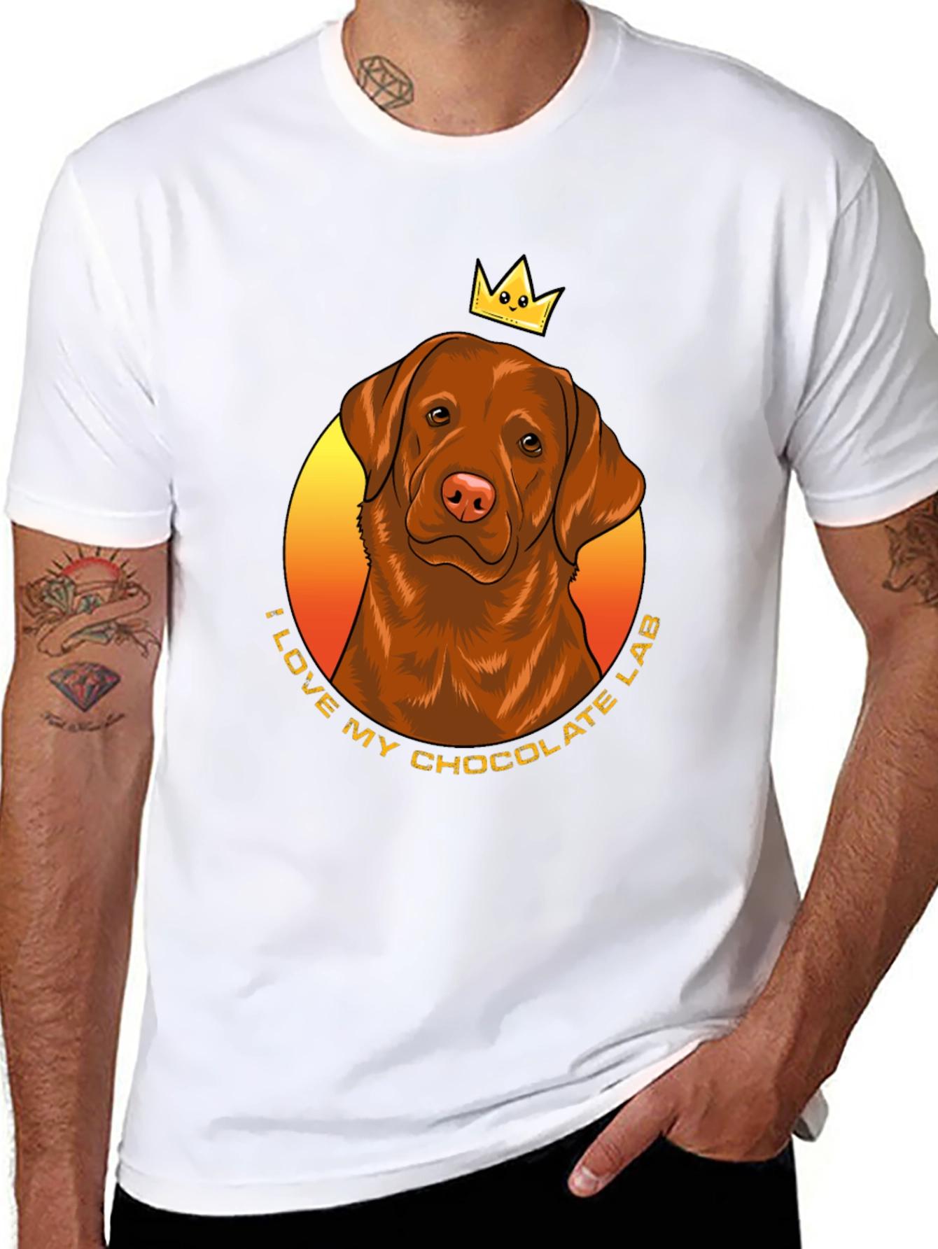 Chocolate Lab King T-Shirt: I Love My Dog Tee