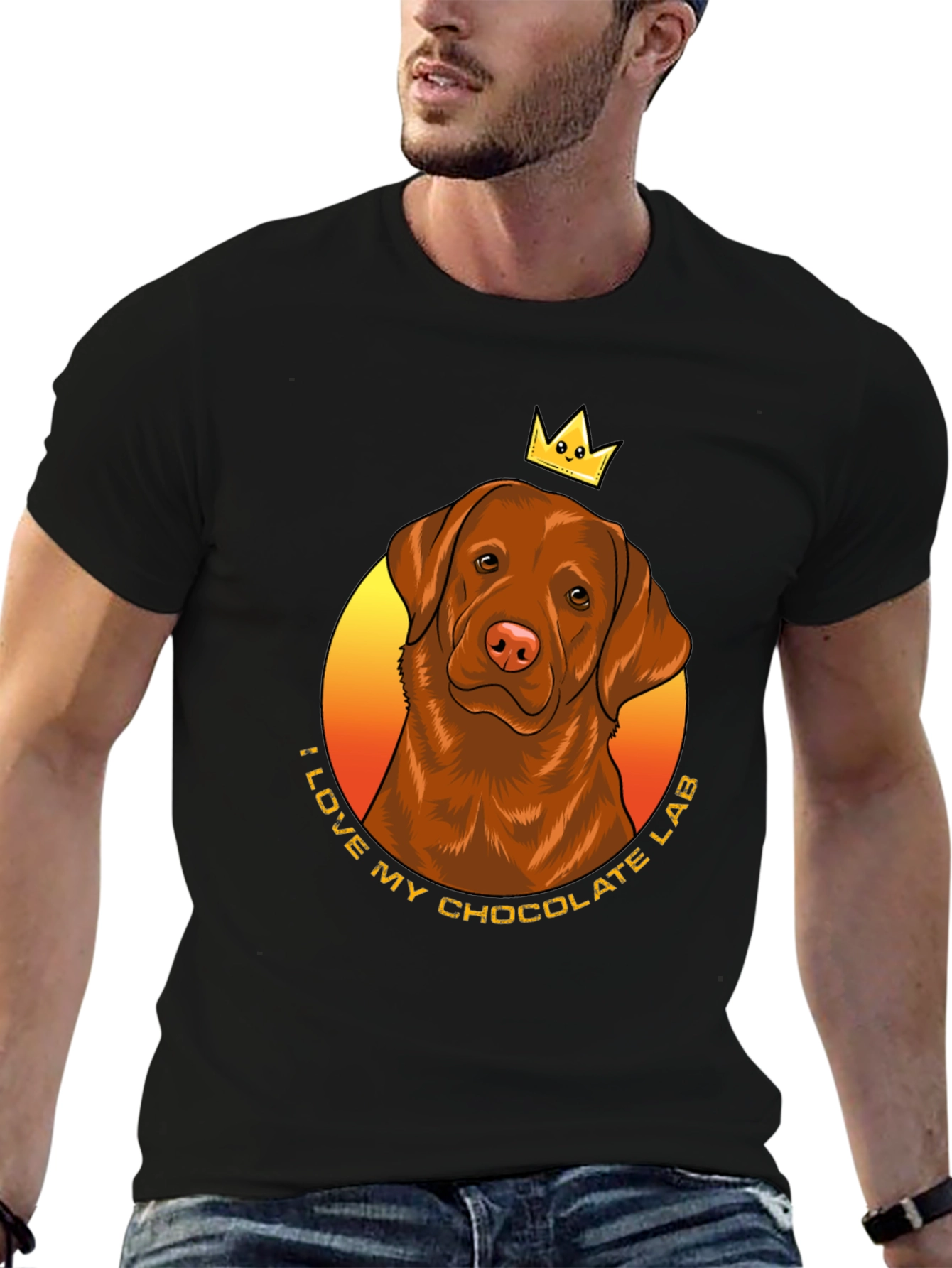 Chocolate Lab King T-Shirt: I Love My Dog Tee