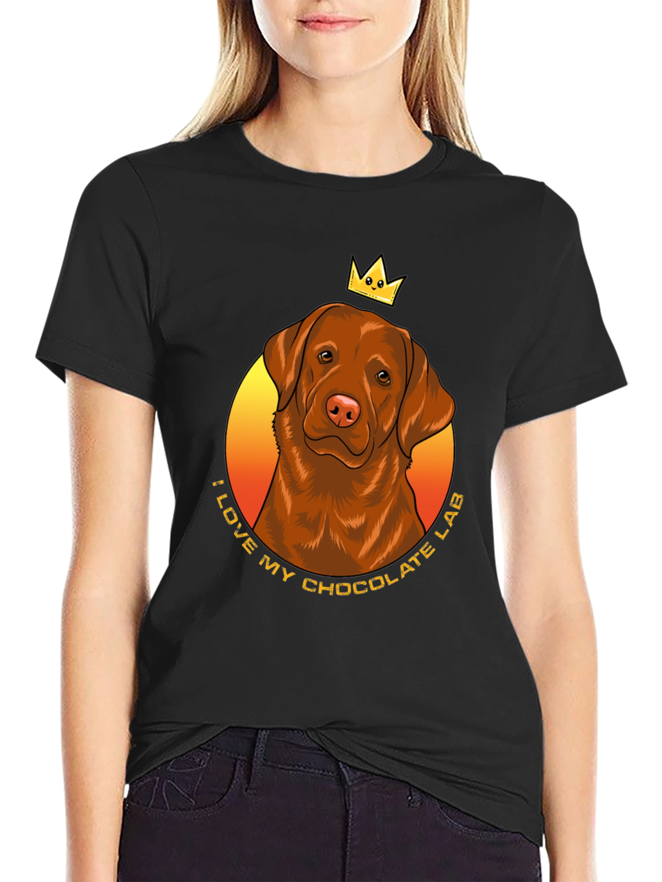 Chocolate Lab King T-Shirt: I Love My Dog Tee