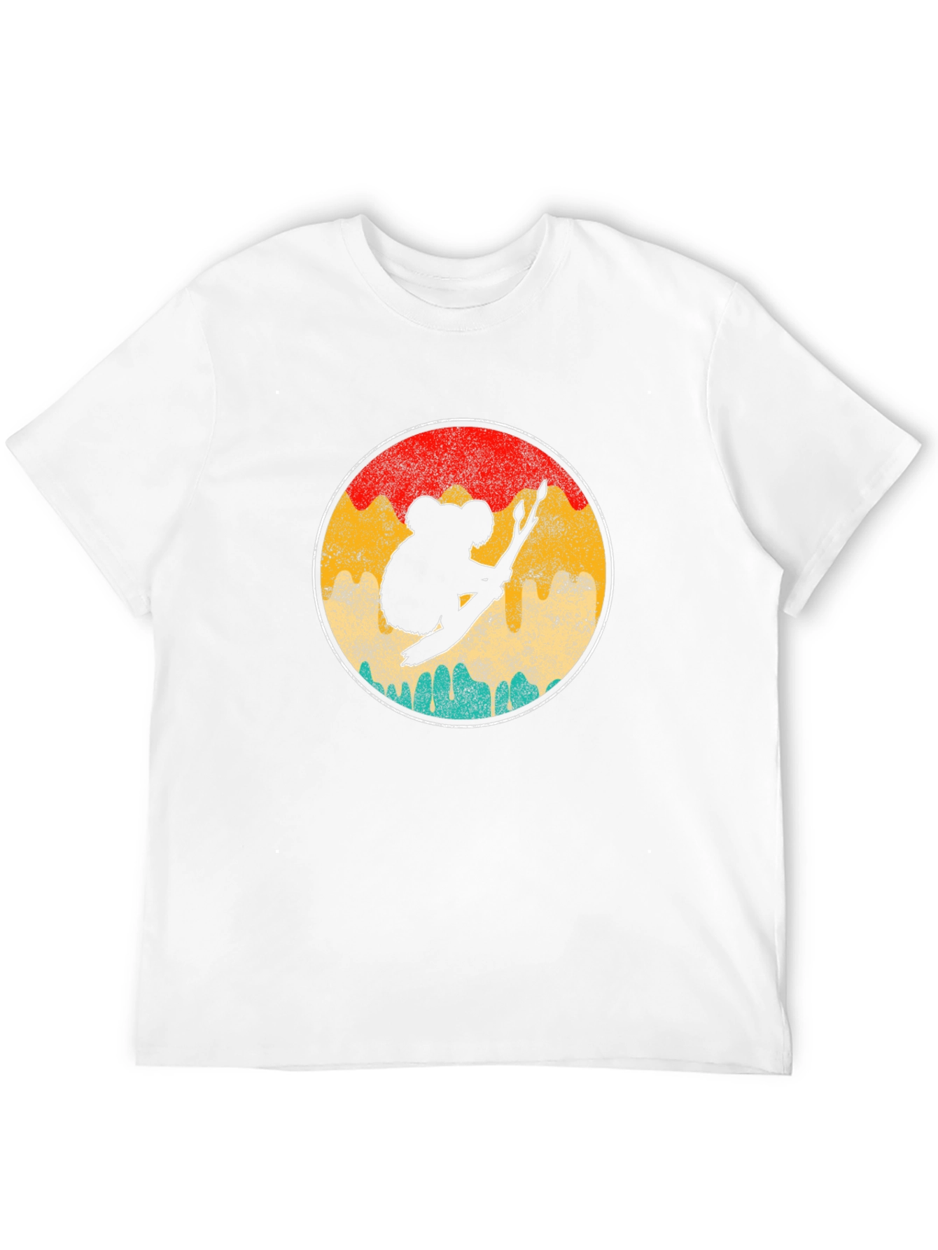 Koala Bear Silhouette Retro Circle T-Shirt
