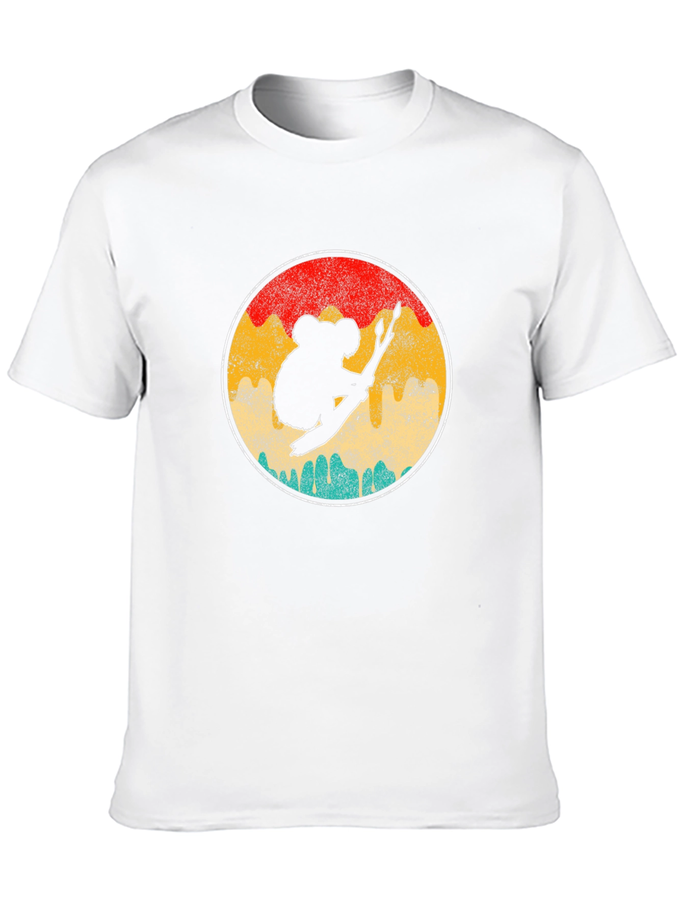 Koala Bear Silhouette Retro Circle T-Shirt