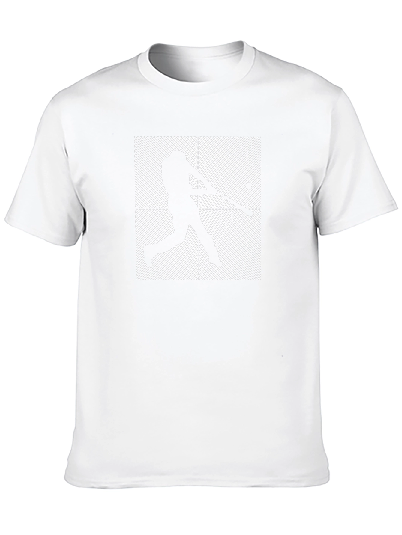 Baseball Player Graphic Print T-Shirt - Black