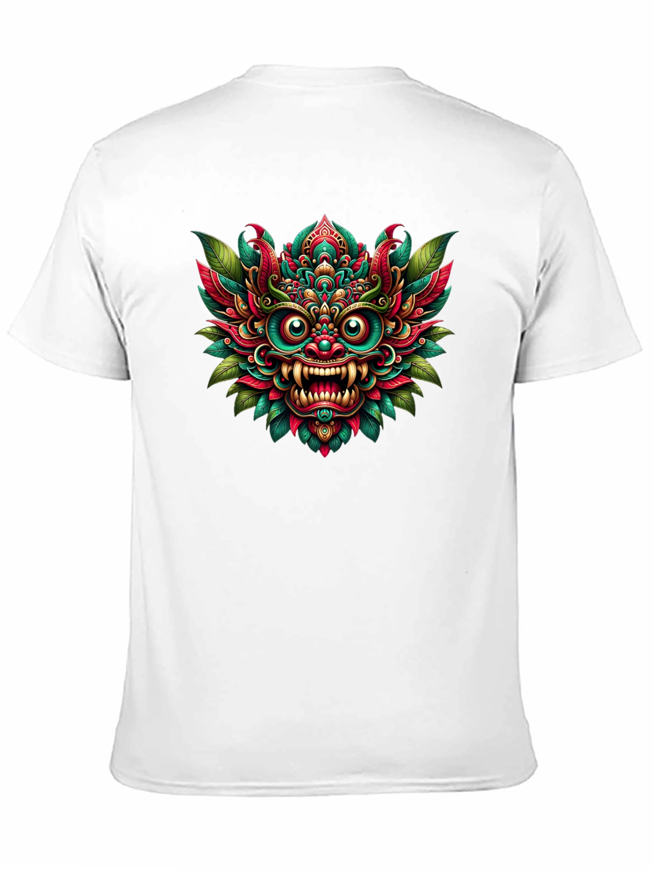 Vibrant Bali Mask Graphic Tee - Unisex Black T-Shirt