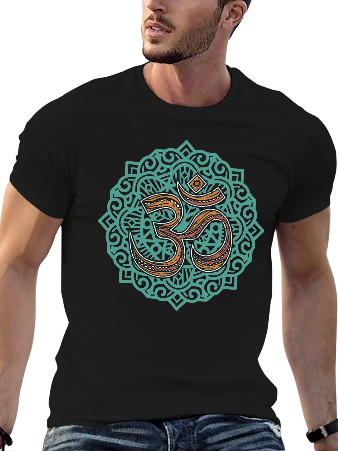 Om Mandala Graphic Black T-Shirt