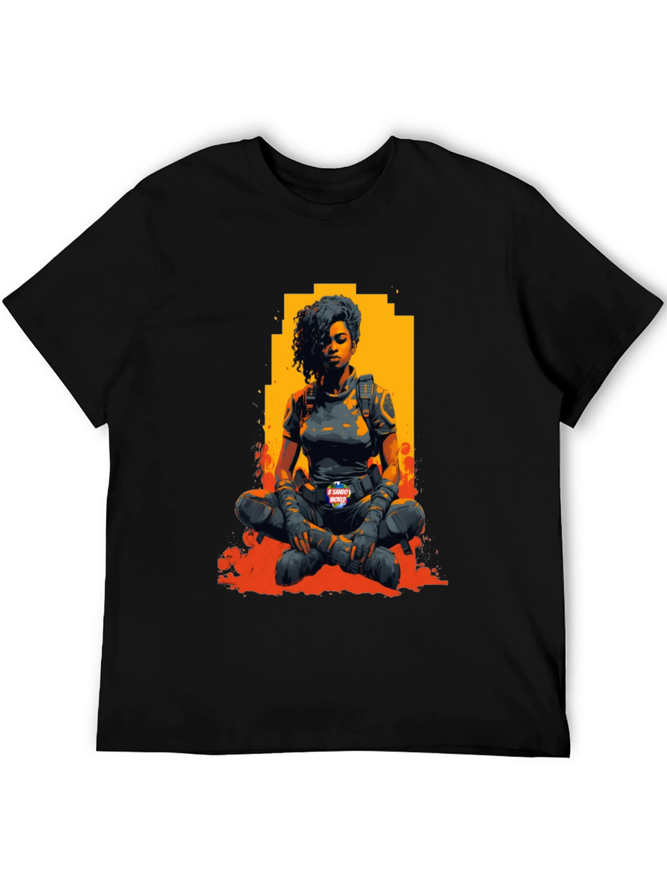 Woman Warrior Graphic T-Shirt - Black