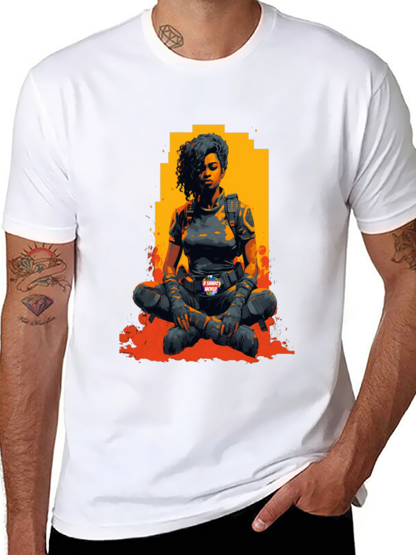 Woman Warrior Graphic T-Shirt - Black