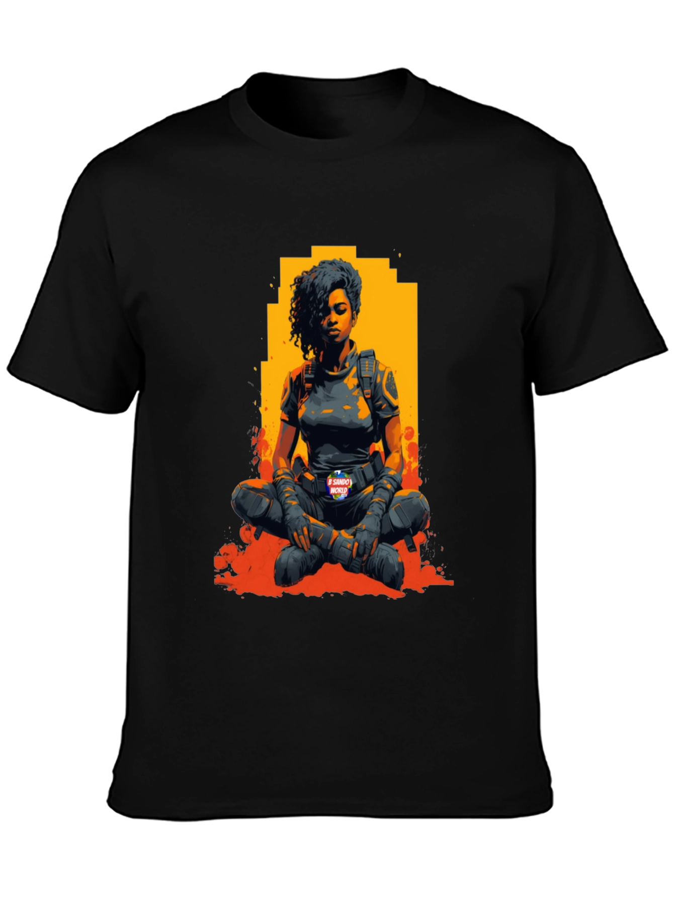Woman Warrior Graphic T-Shirt - Black
