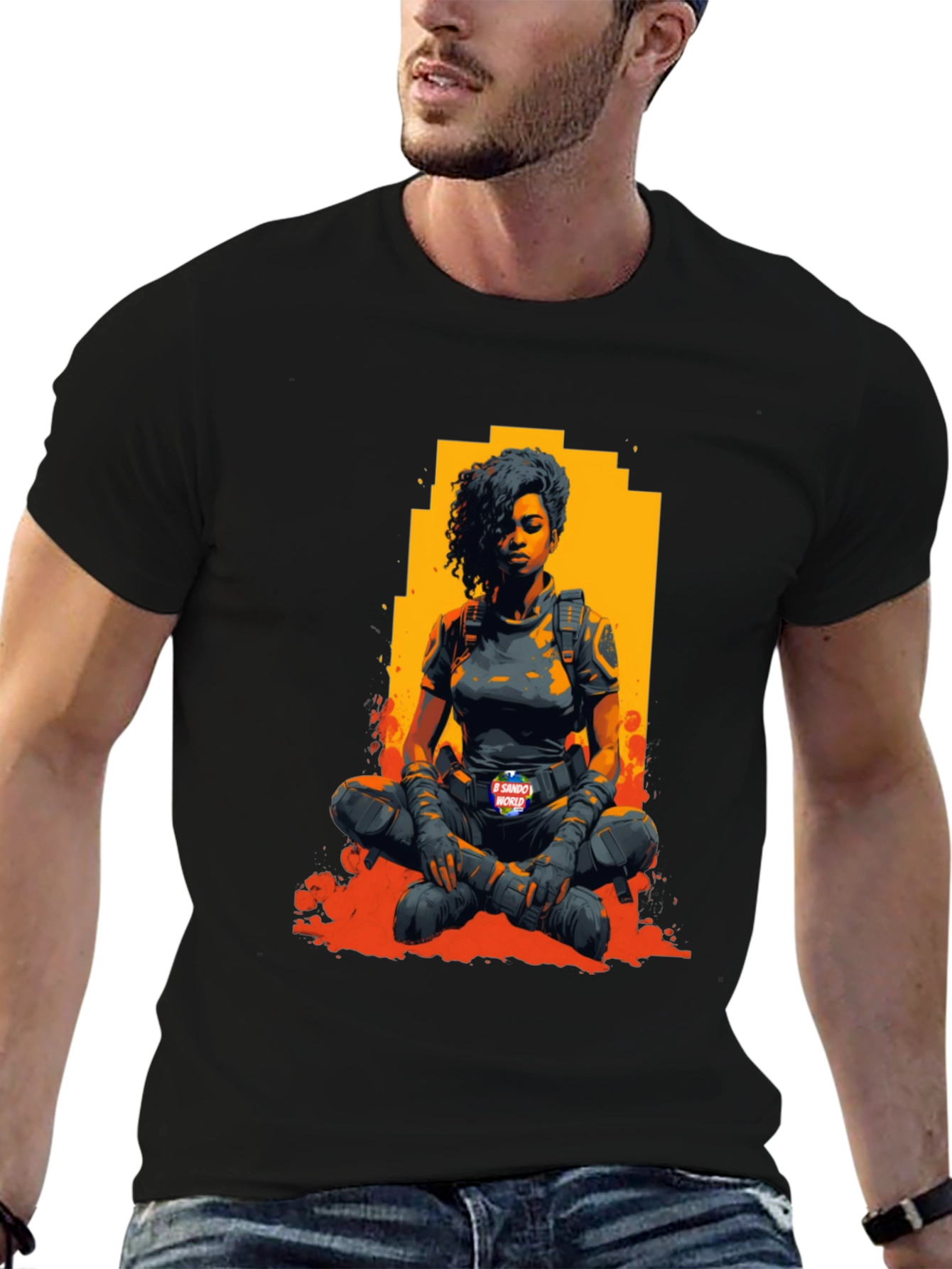 Woman Warrior Graphic T-Shirt - Black