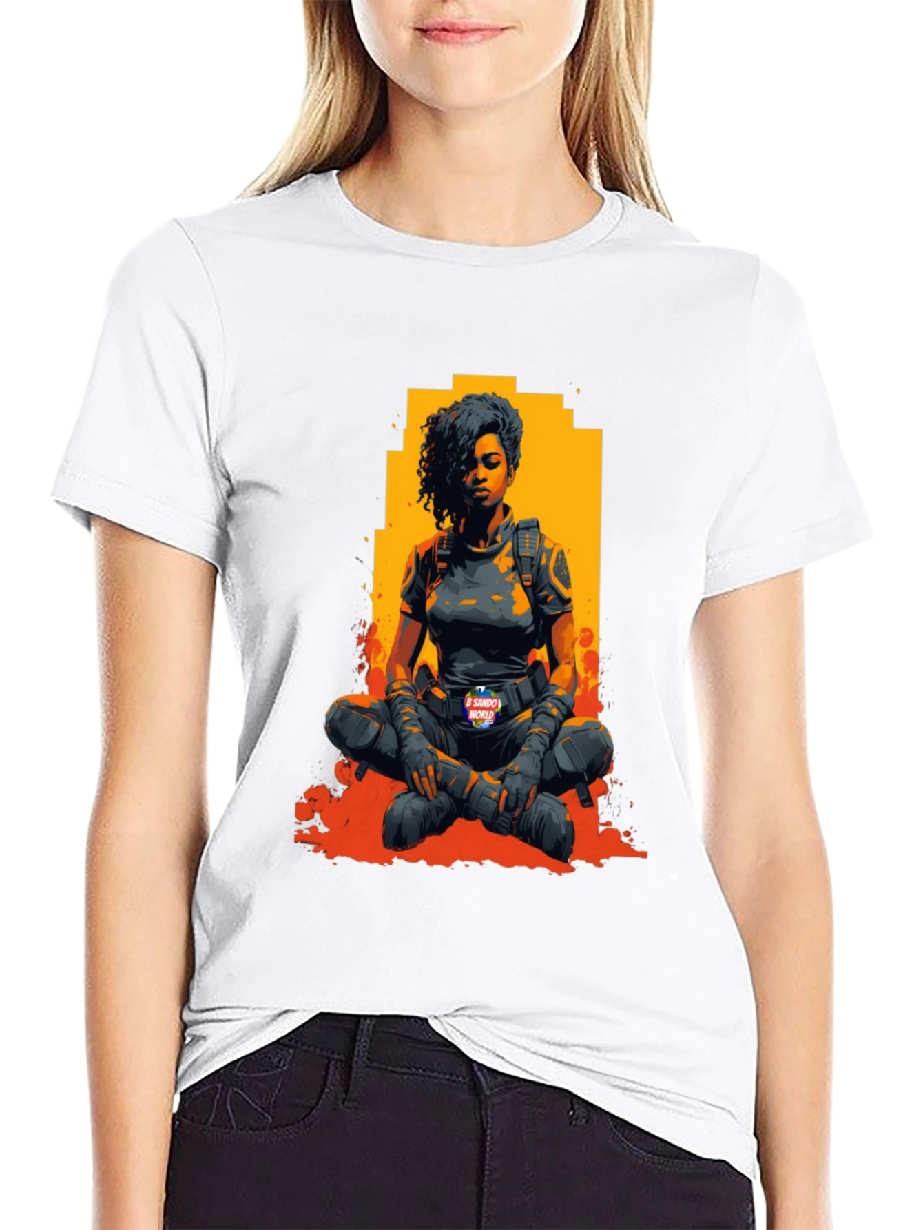 Woman Warrior Graphic T-Shirt - Black
