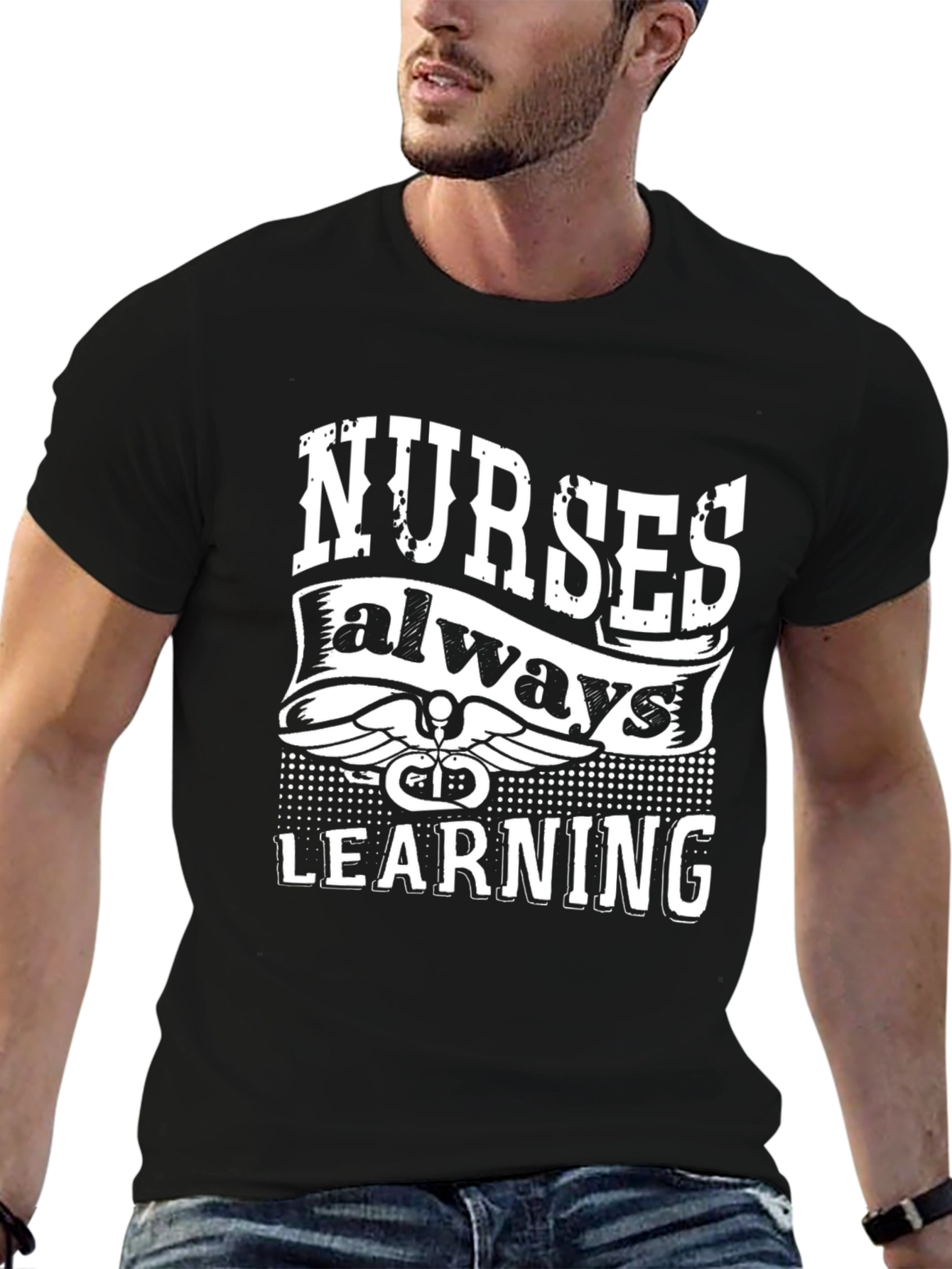 Nurses Always Learning Black T-Shirt