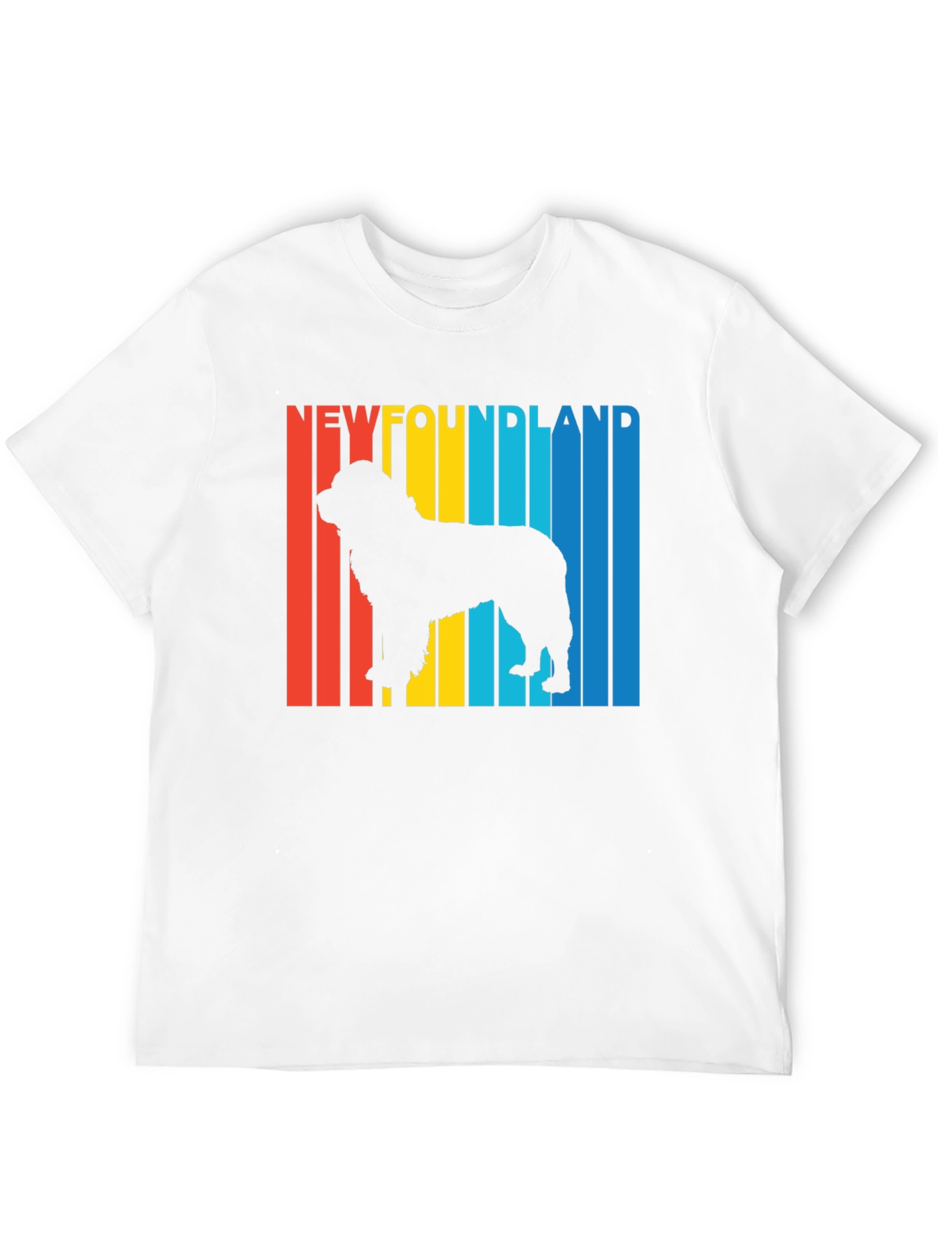 Newfoundland Dog Retro T-Shirt - Black
