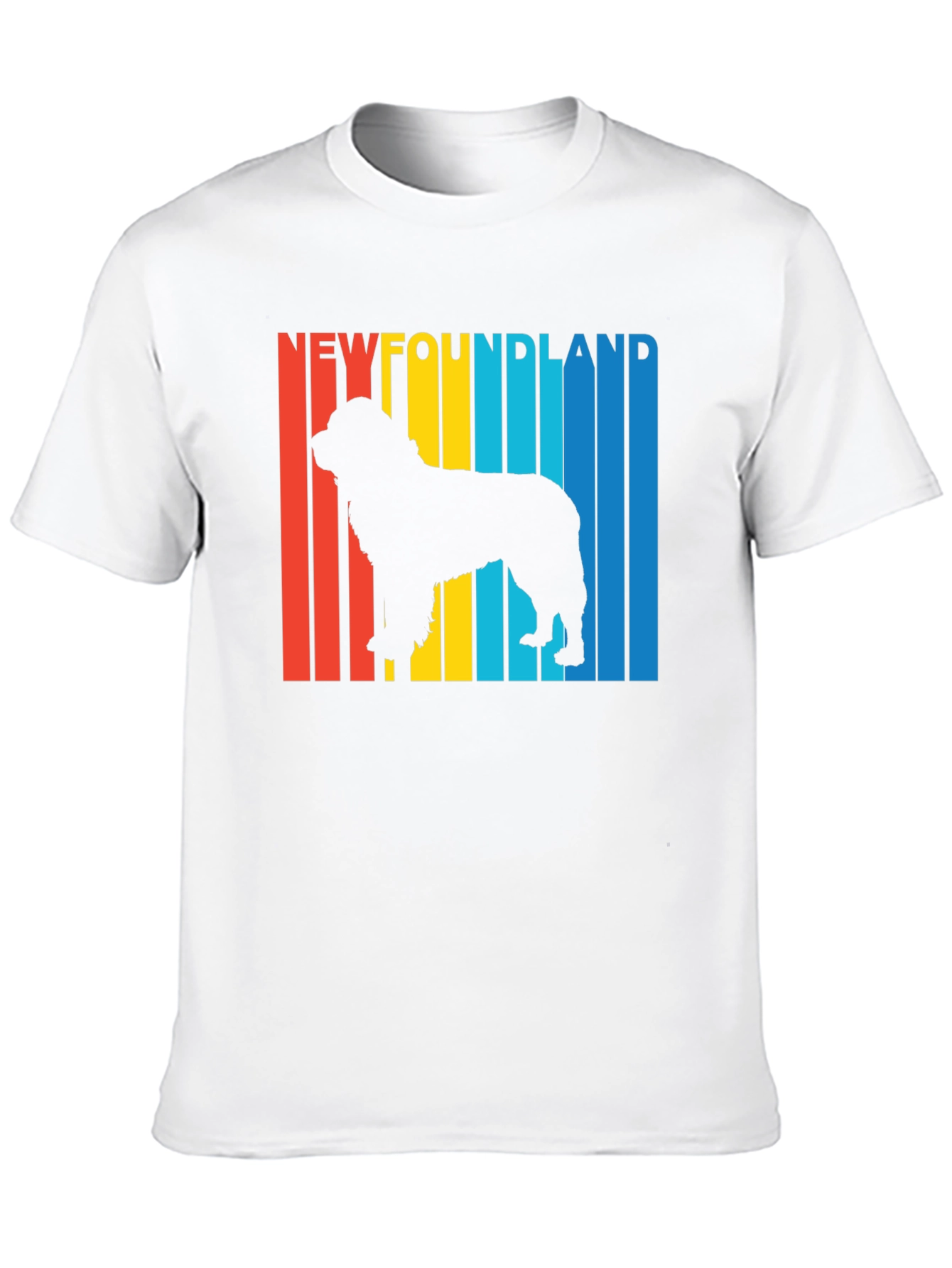 Newfoundland Dog Retro T-Shirt - Black