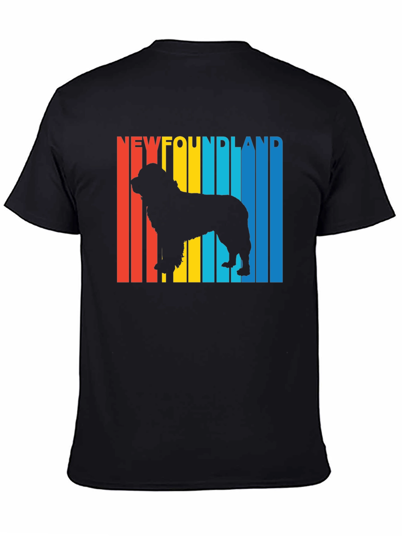 Newfoundland Dog Retro T-Shirt - Black