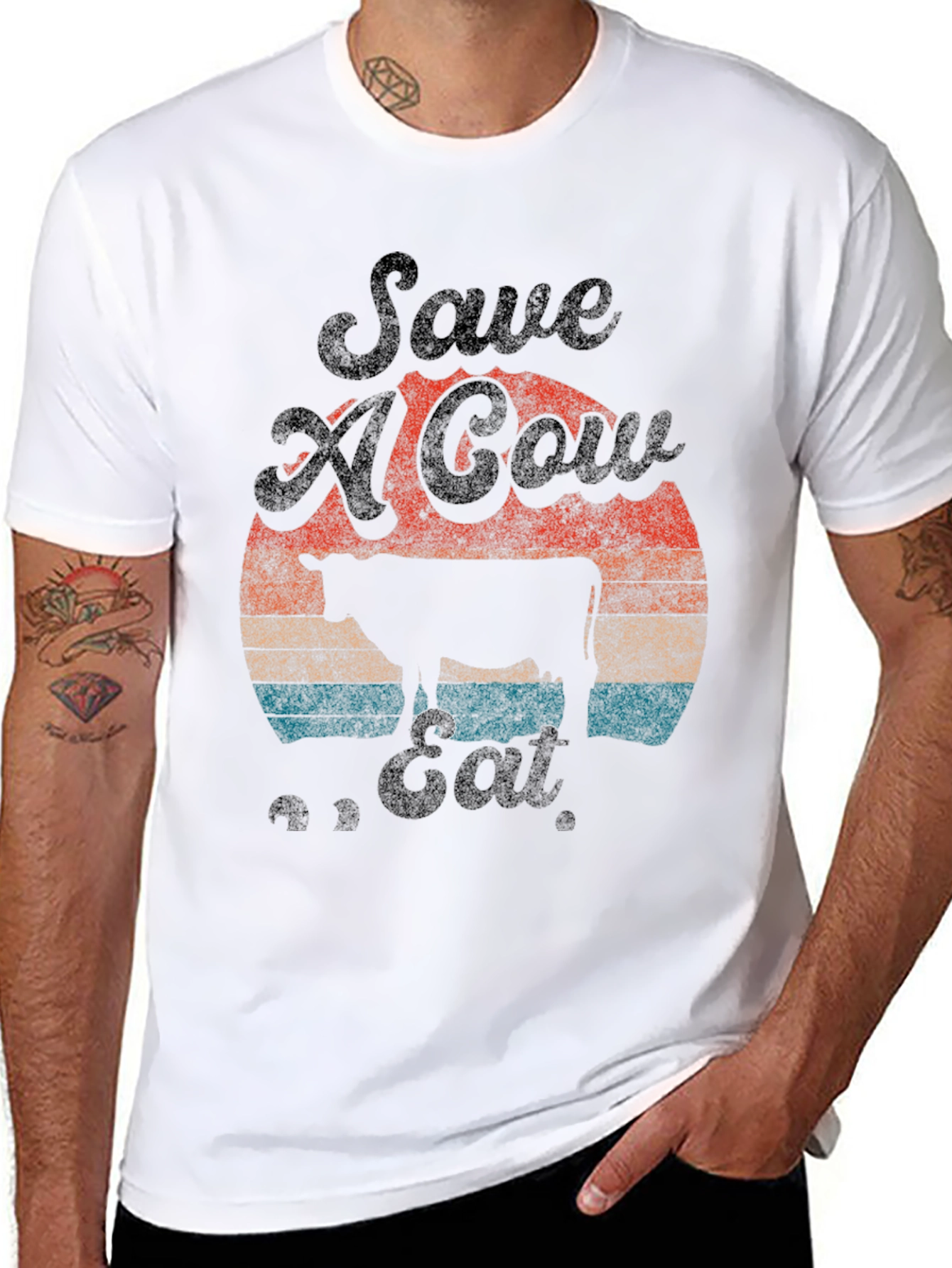 Save A Cow Eat More Chicken Graphic Tee