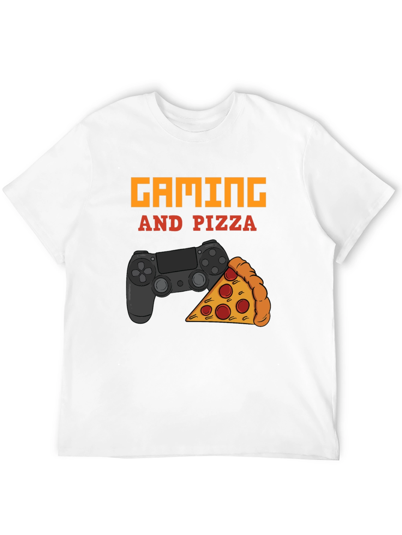 Gaming and Pizza T-Shirt - Black Casual Tee