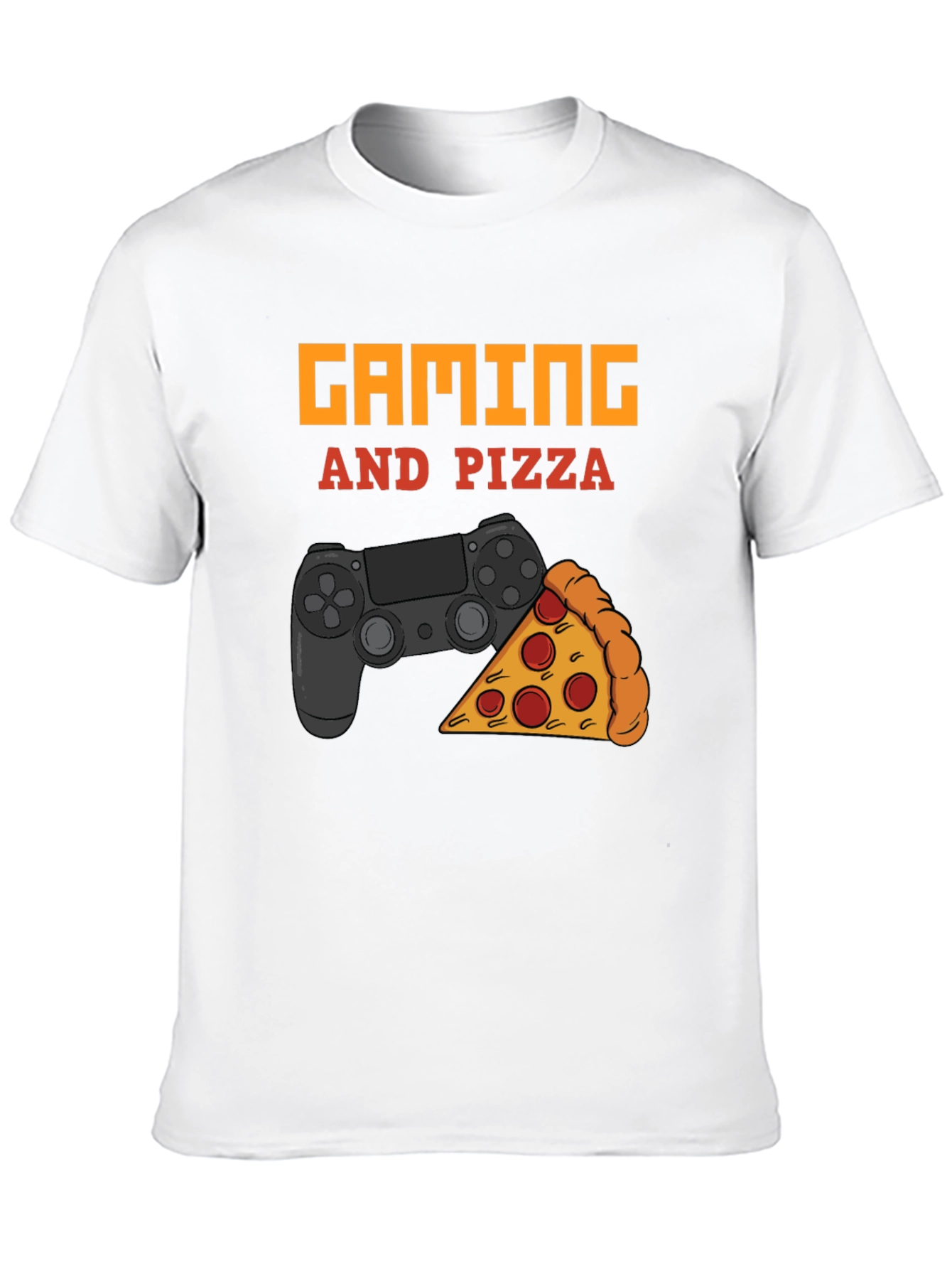 Gaming and Pizza T-Shirt - Black Casual Tee
