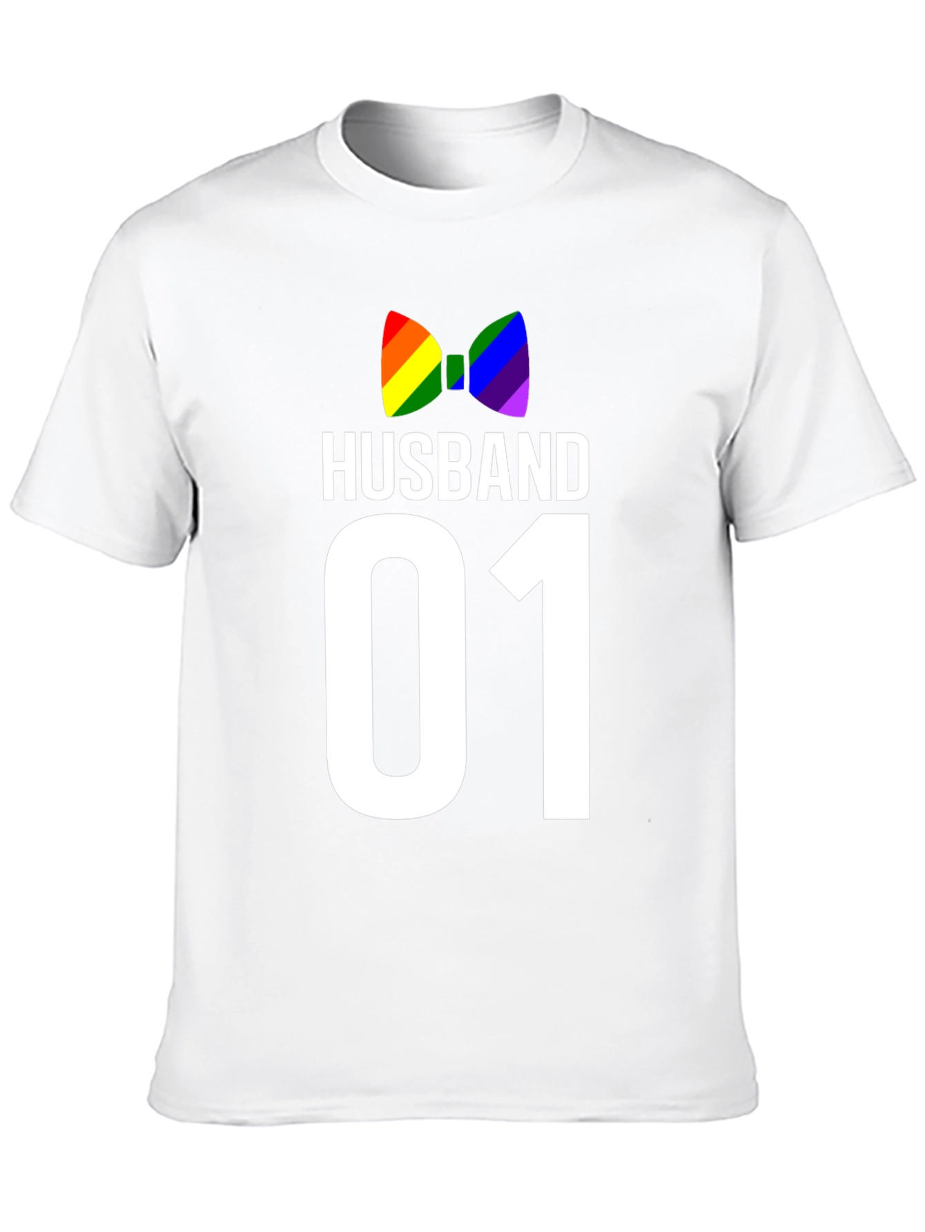 Husband 01 Gay Pride T-Shirt Rainbow Bowtie
