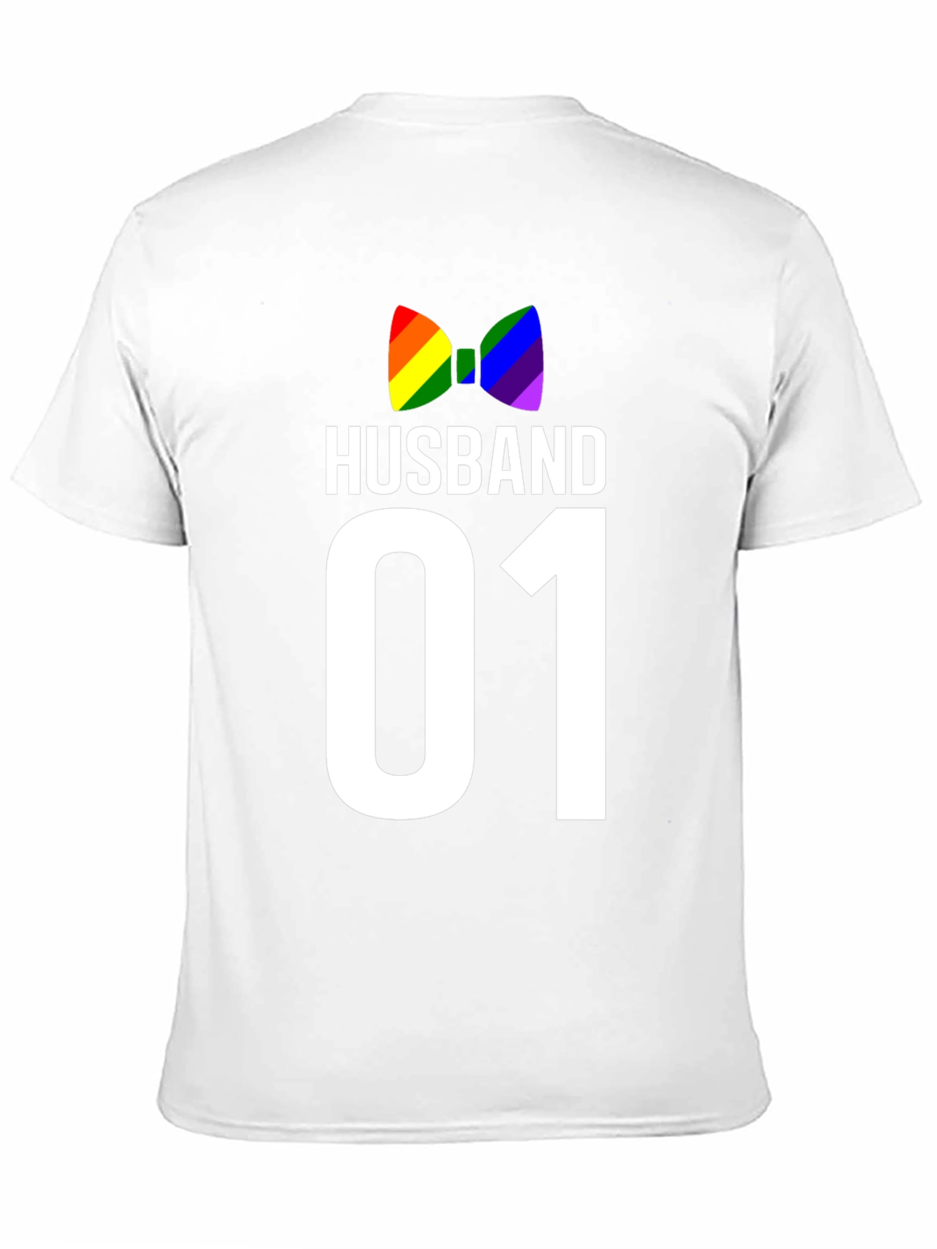 Husband 01 Gay Pride T-Shirt Rainbow Bowtie