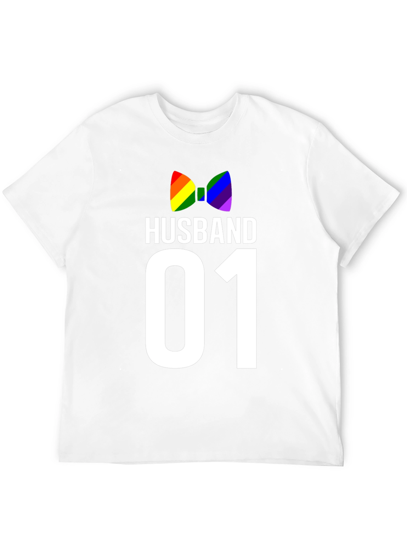 Husband 01 Gay Pride T-Shirt Rainbow Bowtie