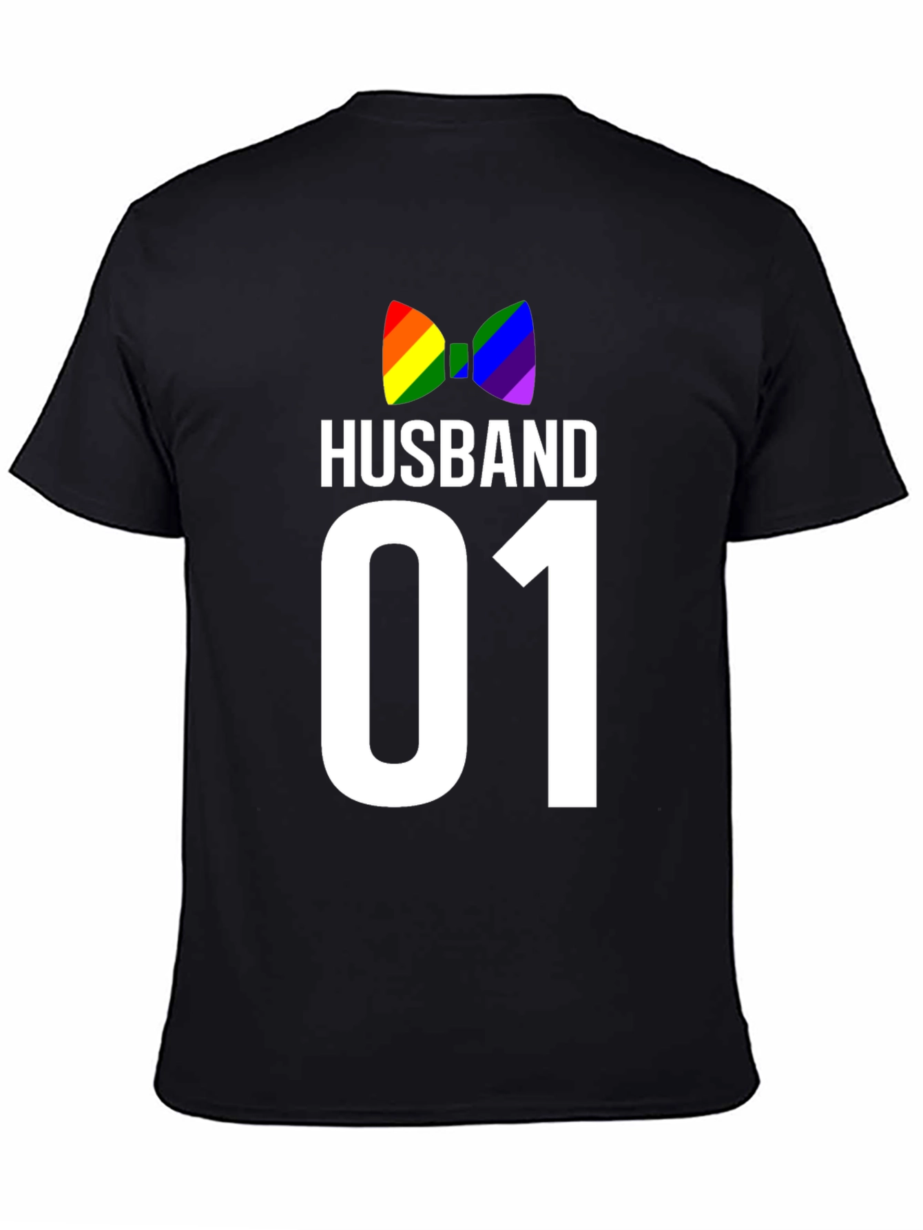 Husband 01 Gay Pride T-Shirt Rainbow Bowtie