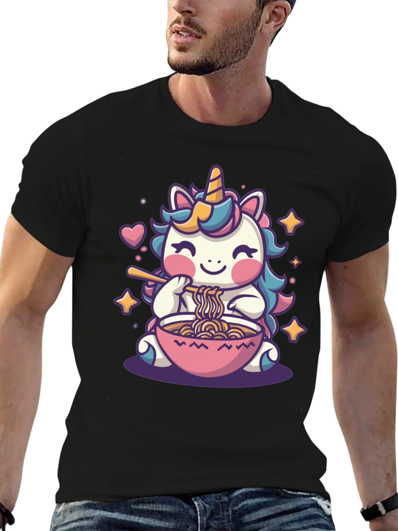 Unicorn Ramen Black T-Shirt