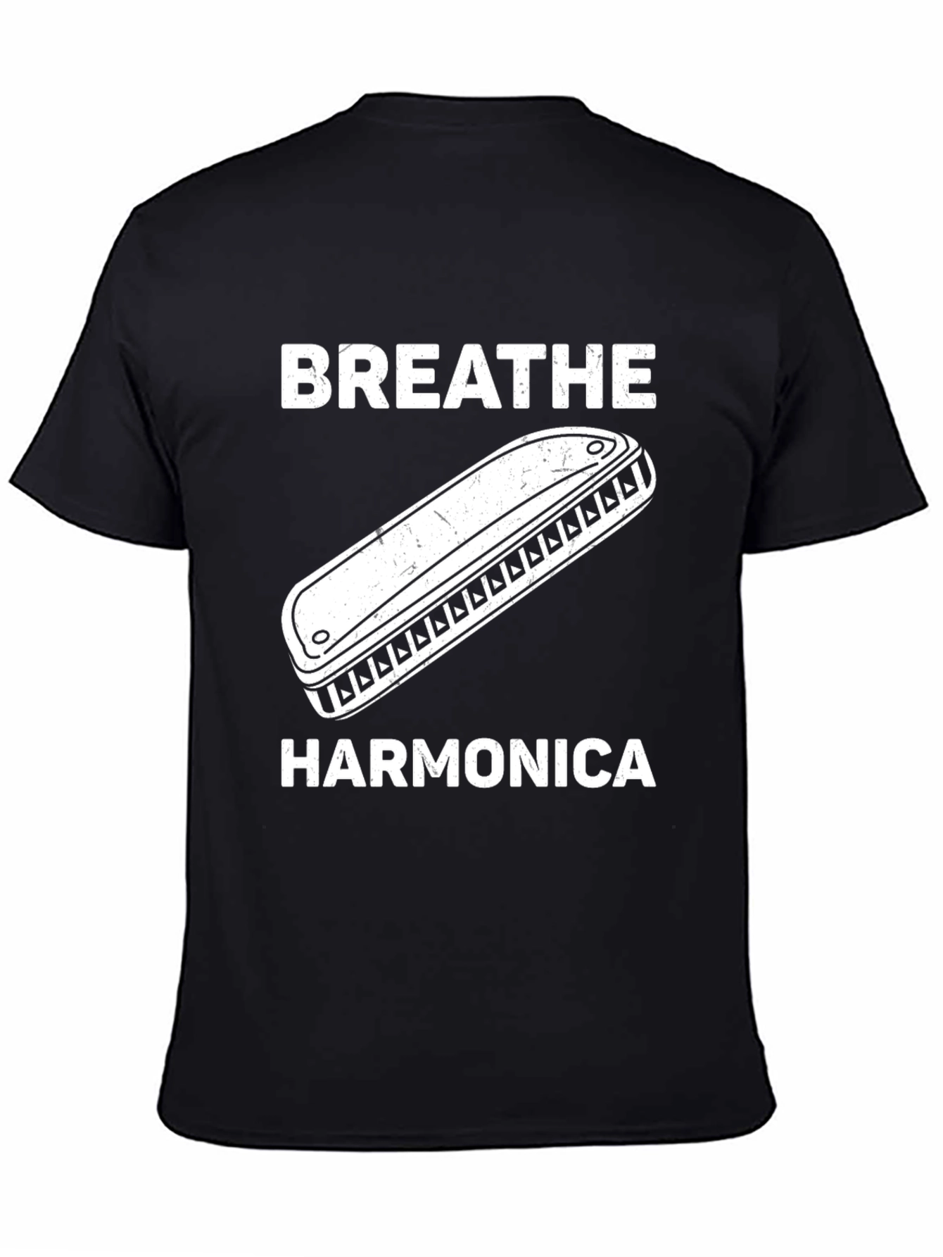 Breathe Harmonica Graphic T-Shirt Music Lover Tee