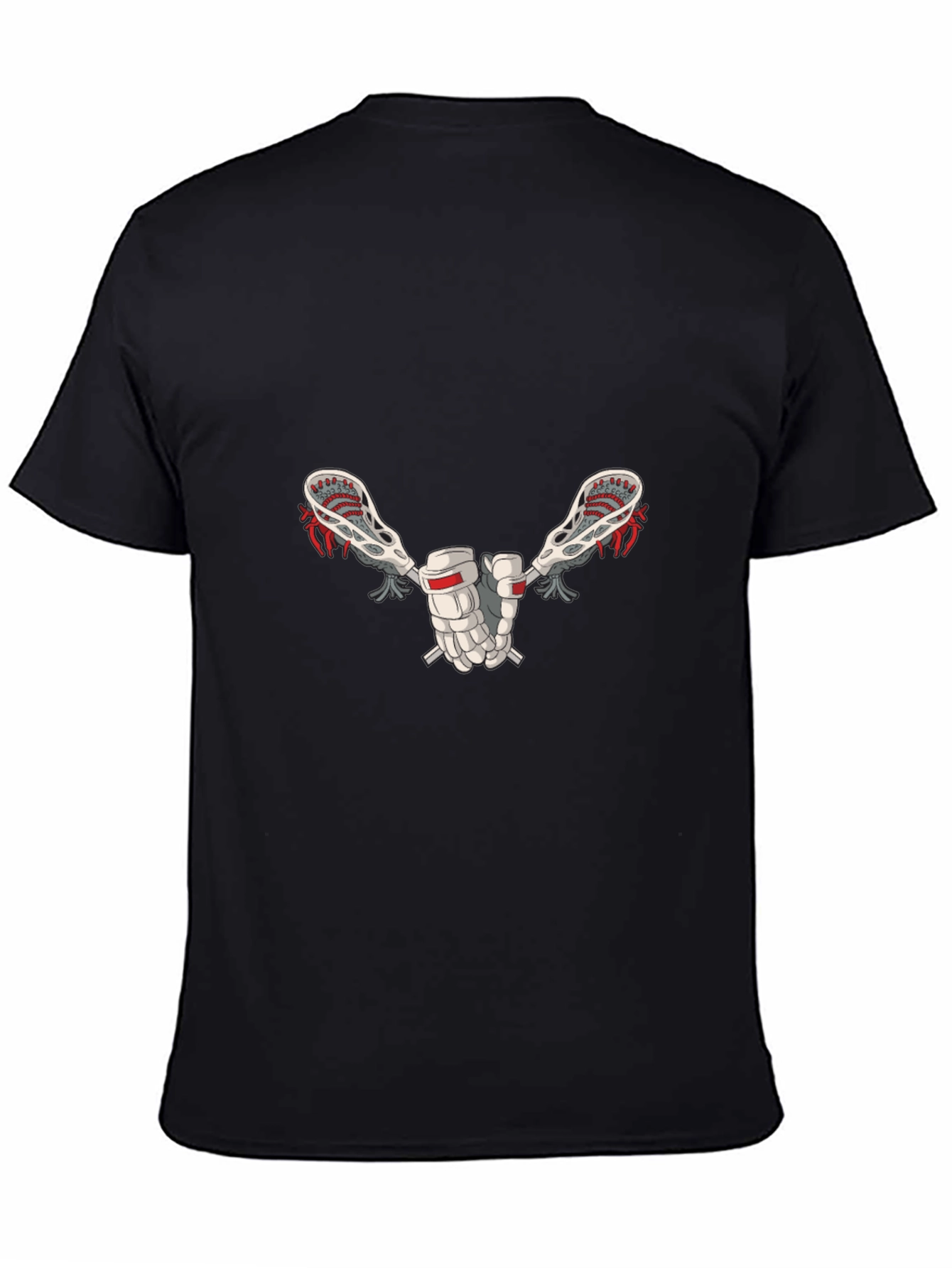Lacrosse Sticks Graphic Tee - Black Cotton T-Shirt