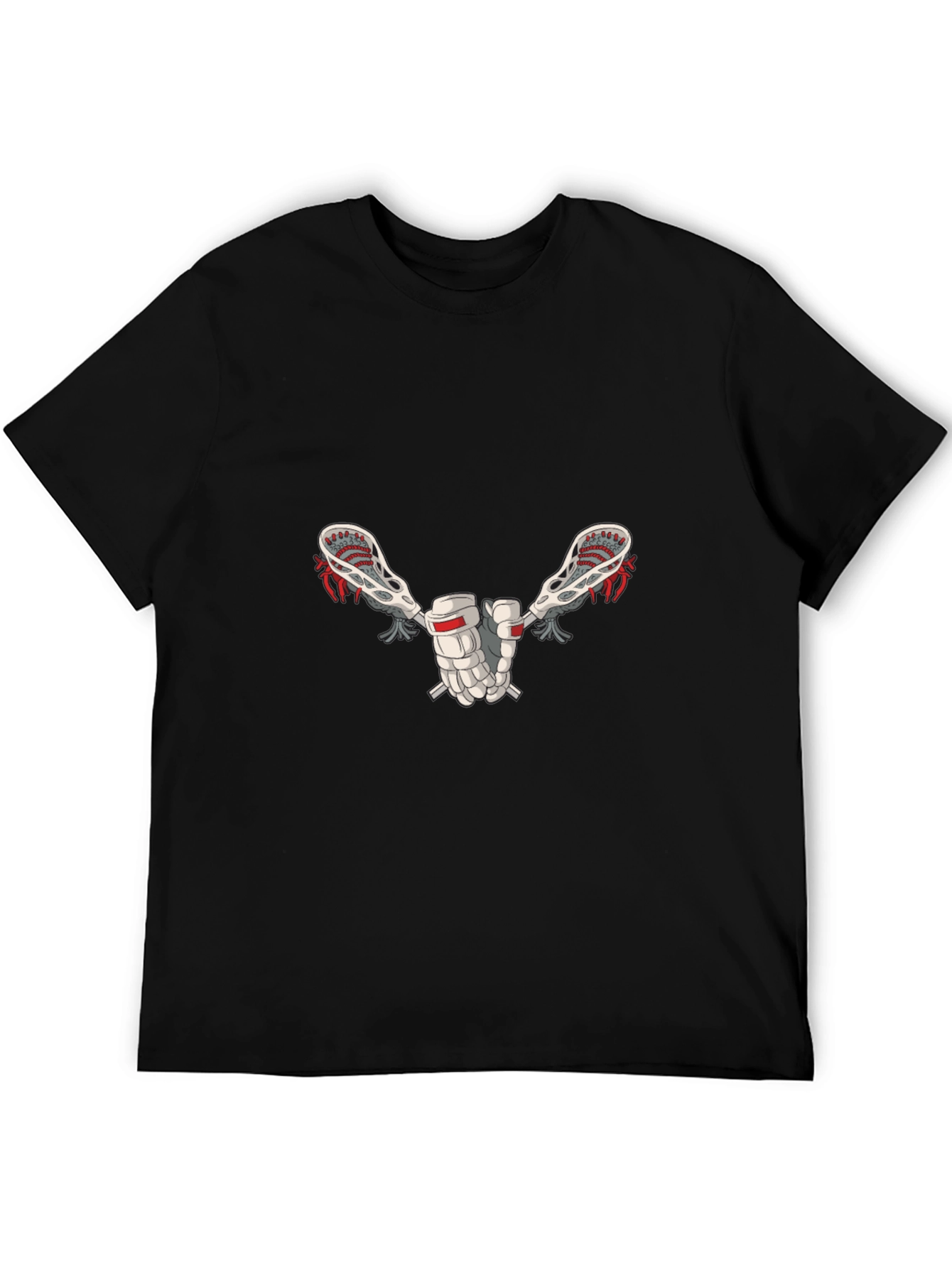 Lacrosse Sticks Graphic Tee - Black Cotton T-Shirt