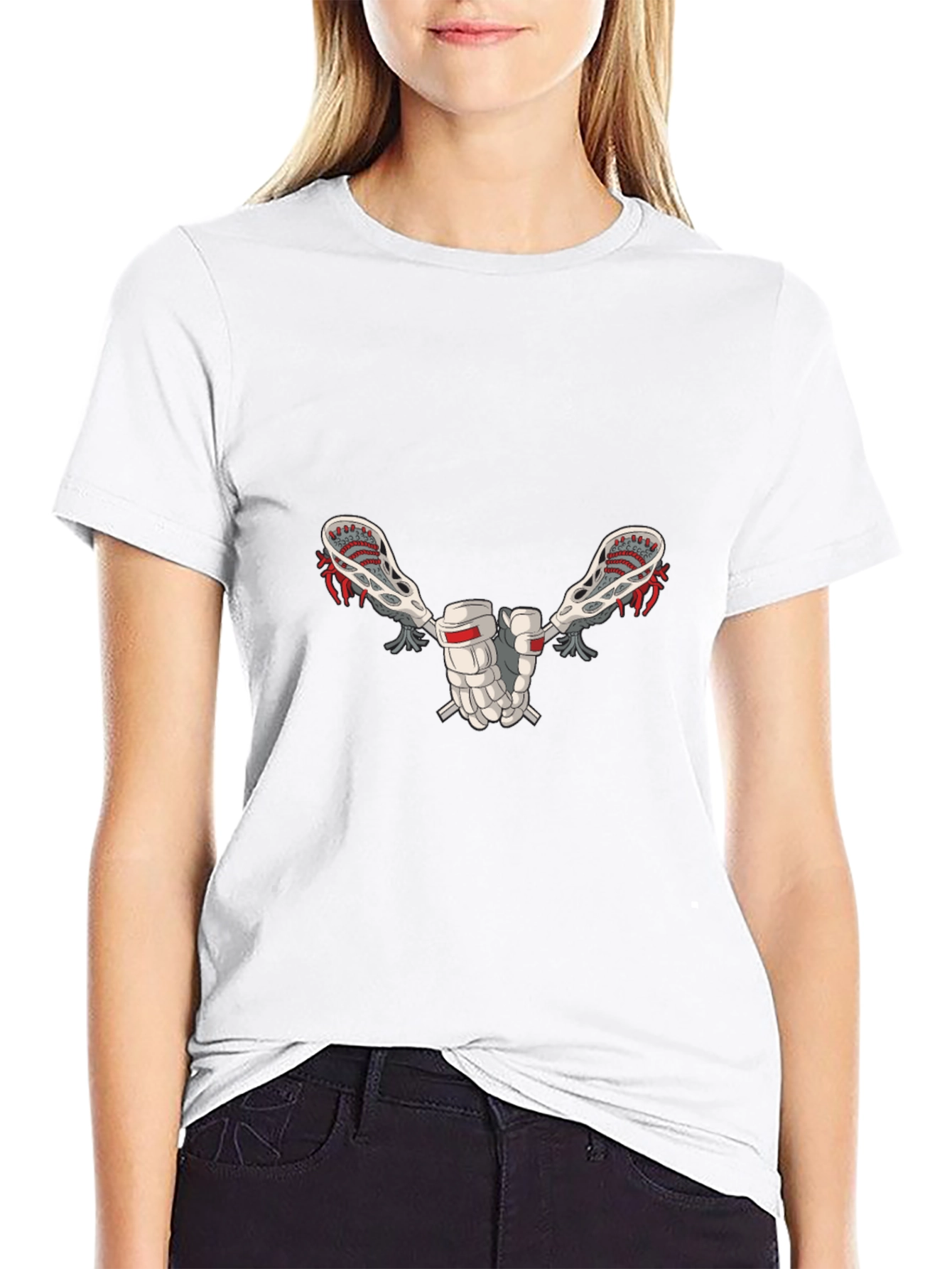 Lacrosse Sticks Graphic Tee - Black Cotton T-Shirt