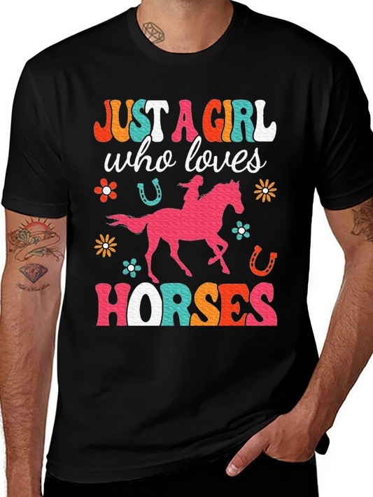 Just A Girl Who Loves Horses Graphic T-Shirt