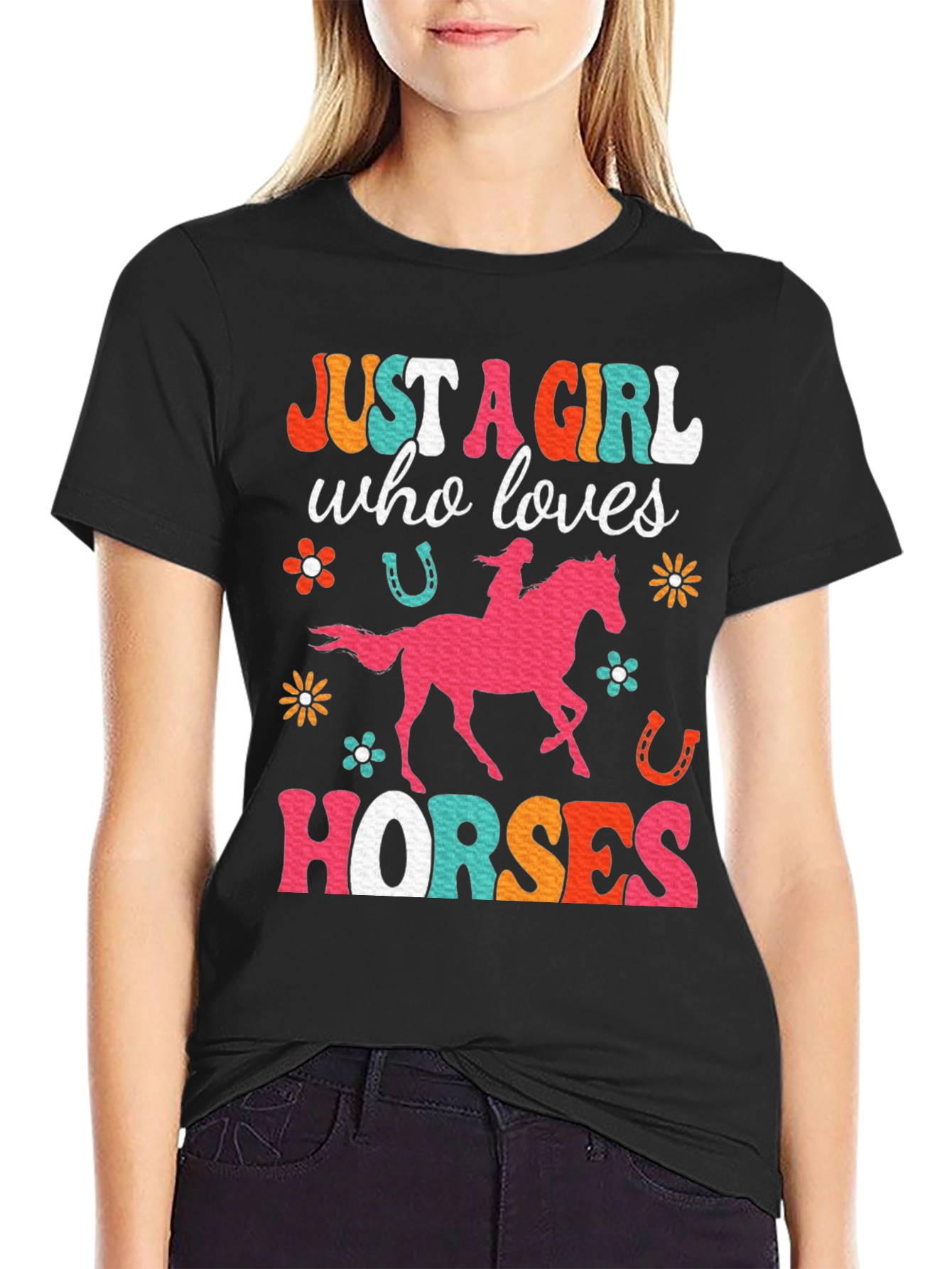 Just A Girl Who Loves Horses Graphic T-Shirt