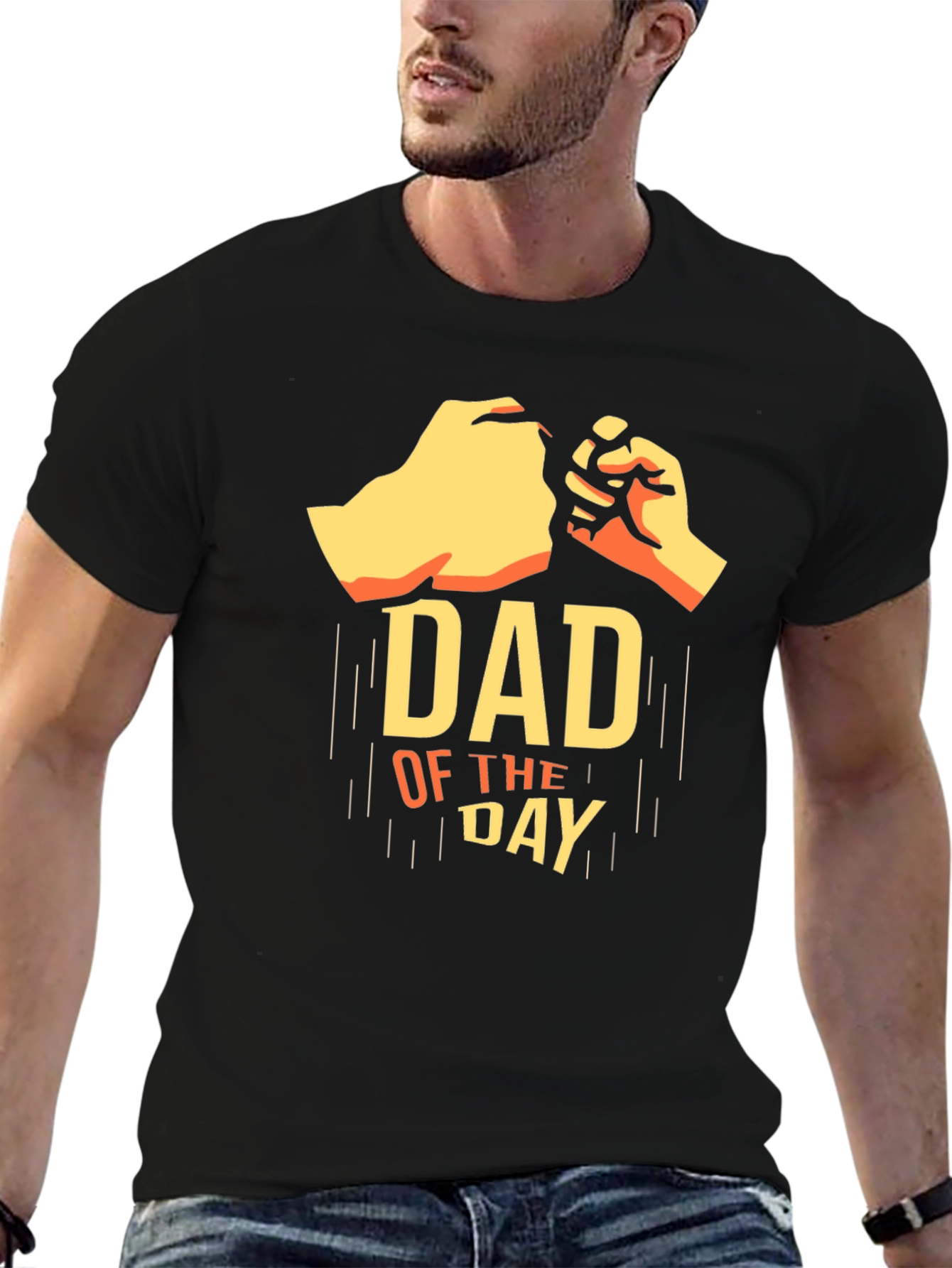 Dad of The Day Black Graphic Tee