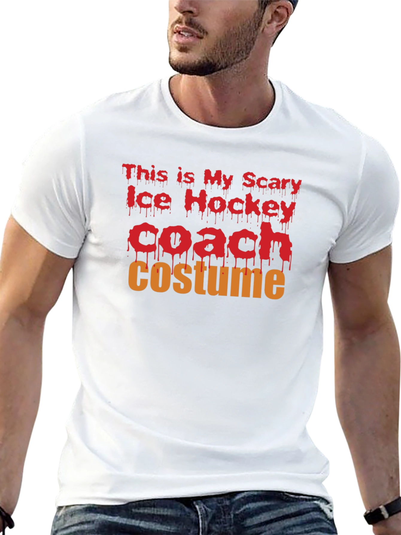 Scary Ice Hockey Coach Costume T-Shirt