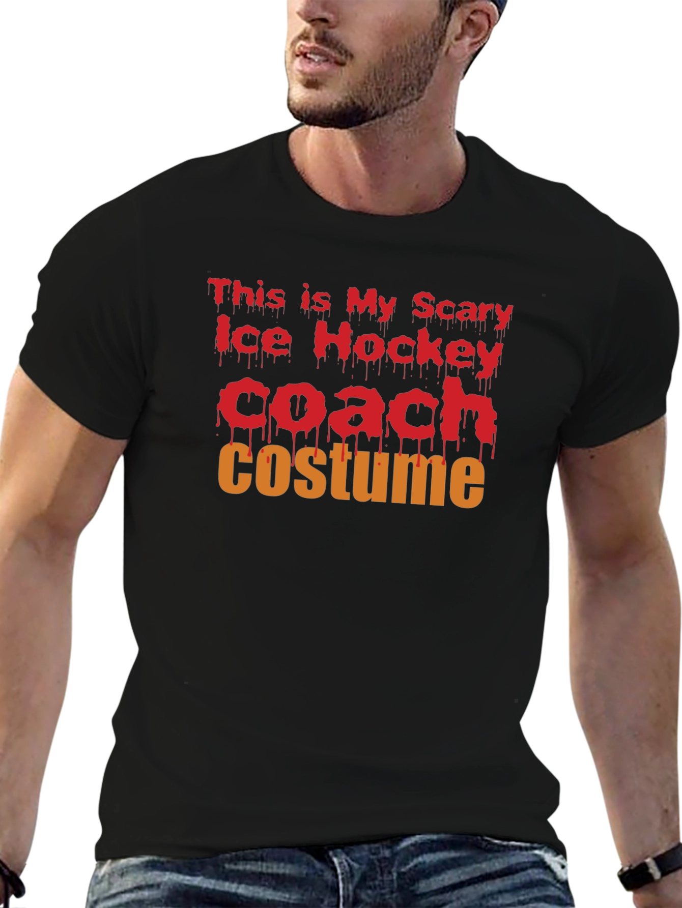 Scary Ice Hockey Coach Costume T-Shirt