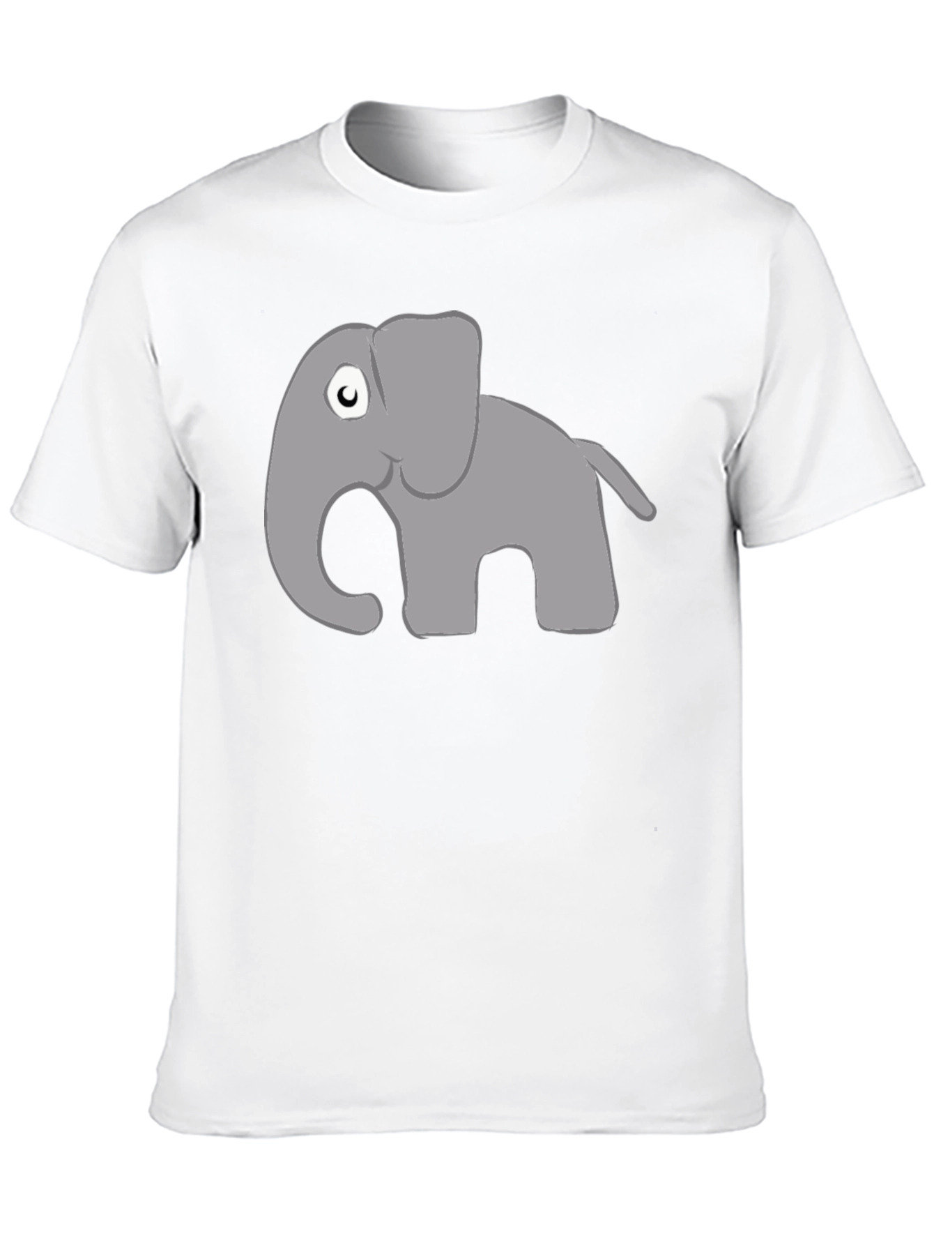 Cute Cartoon Elephant Black T-Shirt