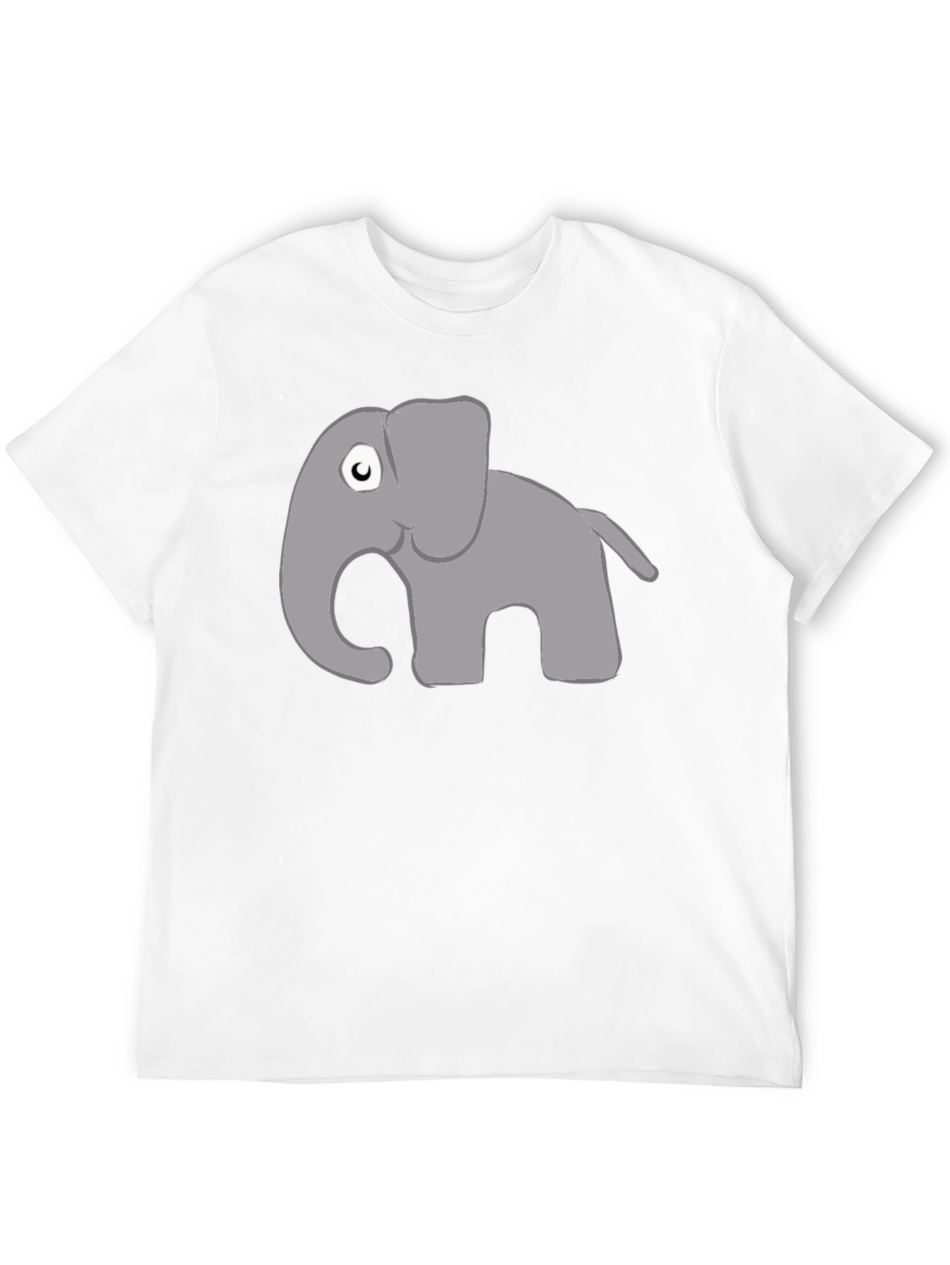 Cute Cartoon Elephant Black T-Shirt